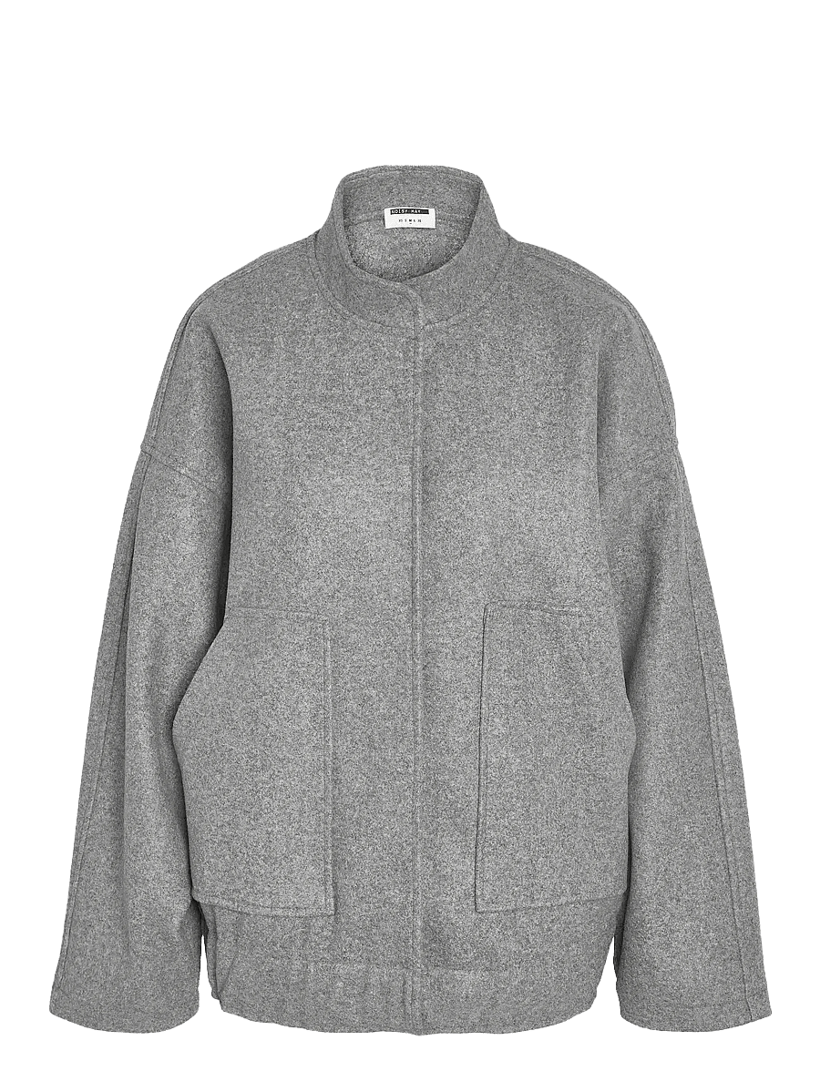 NOISY MAY - NMHALSTON L/S BOMBER JACKET FWD NOOS - leichte jacken - light grey melange - 1
