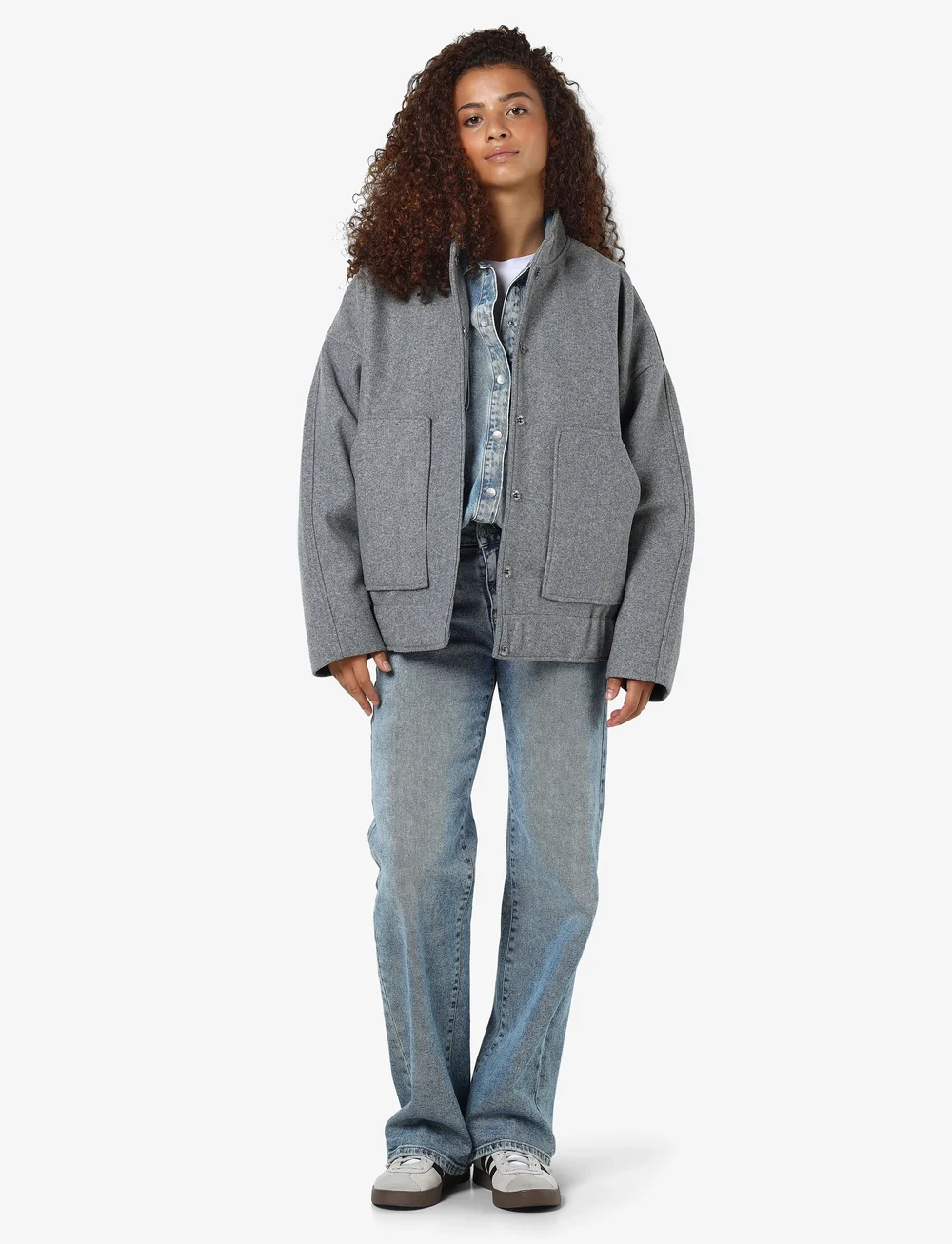 NOISY MAY - NMHALSTON L/S BOMBER JACKET WVN NOOS - bomberjacken - light grey melange - 3