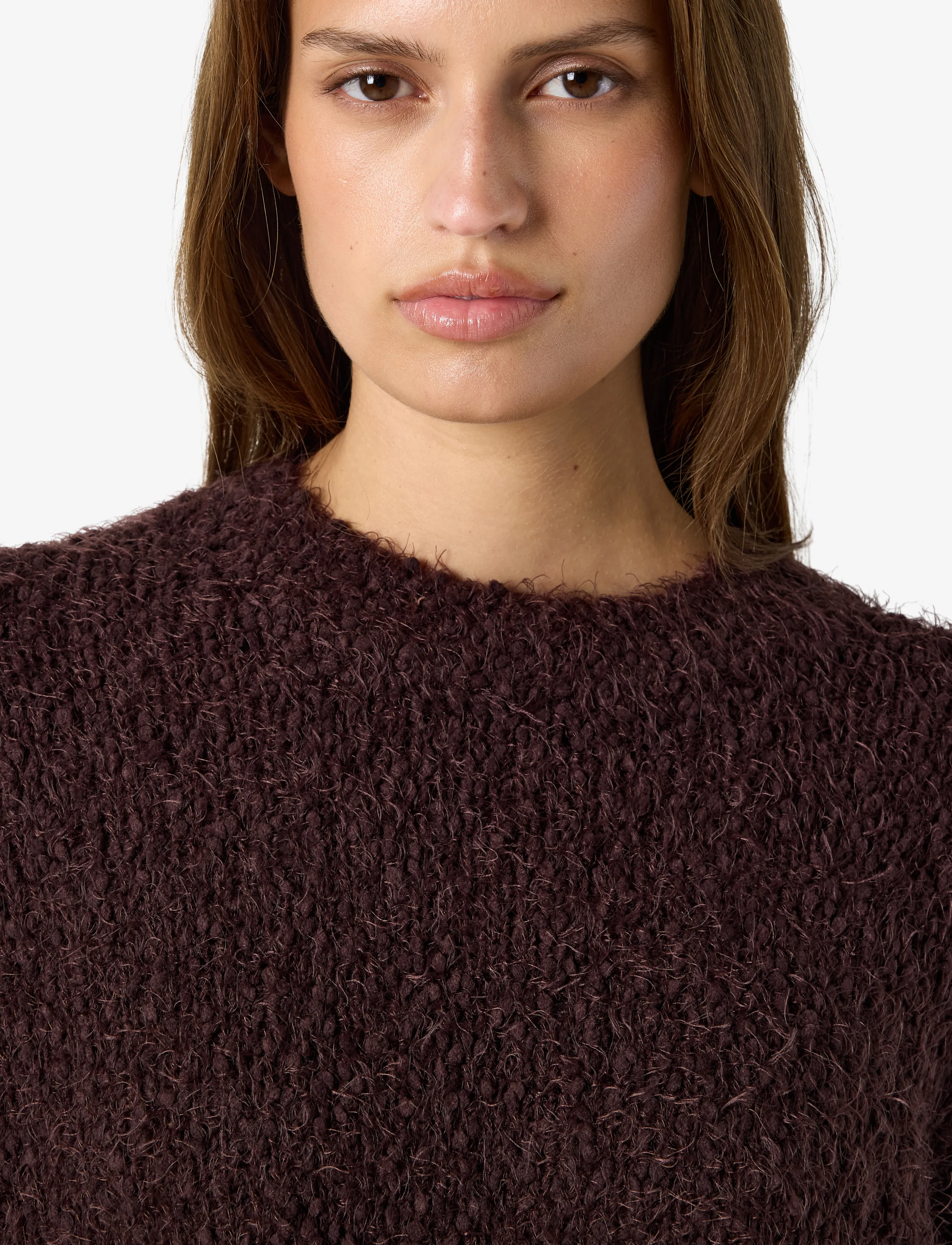 NOISY MAY - NMSASSY L/S O-NECK KNIT NOOS - autumn clothing - chocolate plum - 5