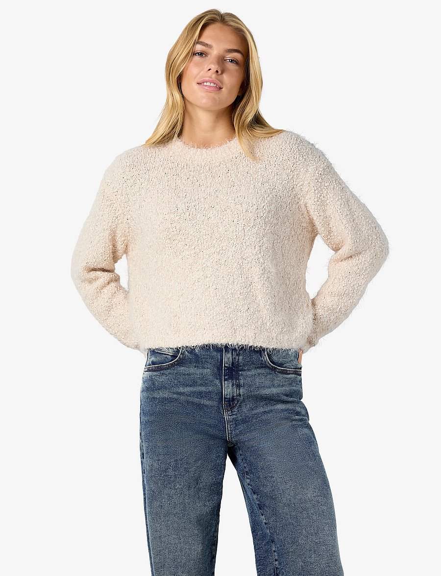 NOISY MAY - NMSASSY L/S O-NECK KNIT NOOS - pullover - eggnog - 0