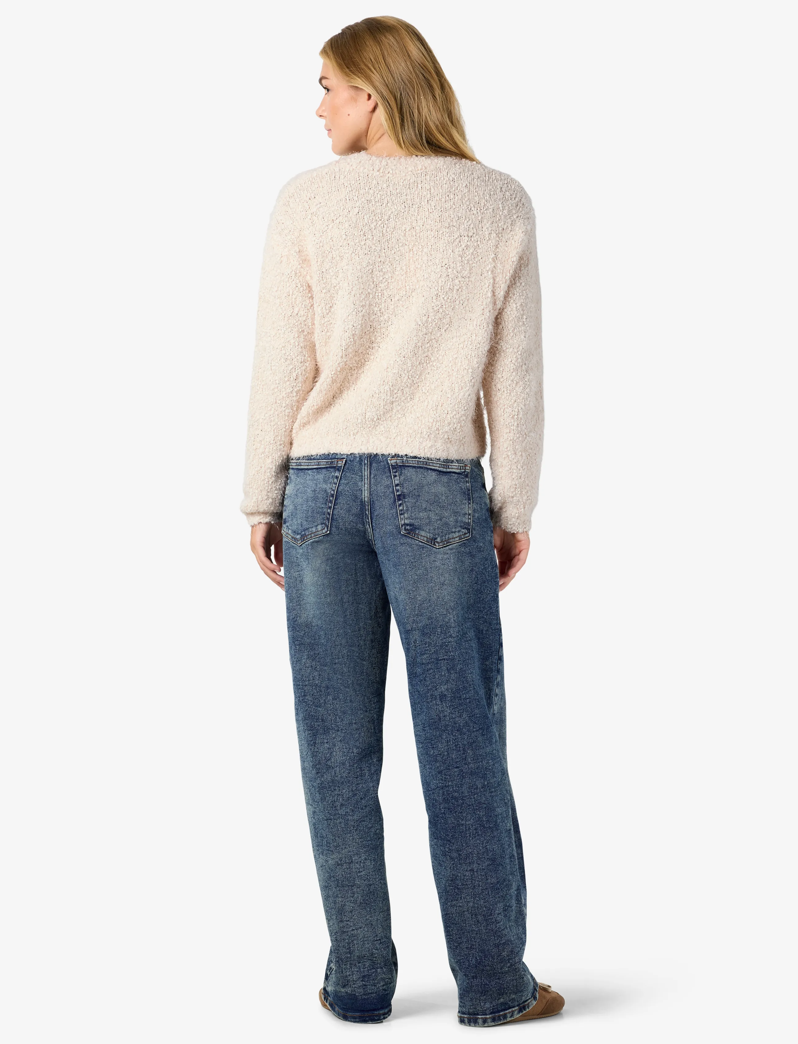 NOISY MAY - NMSASSY L/S O-NECK KNIT NOOS - autumn clothing - eggnog - 4