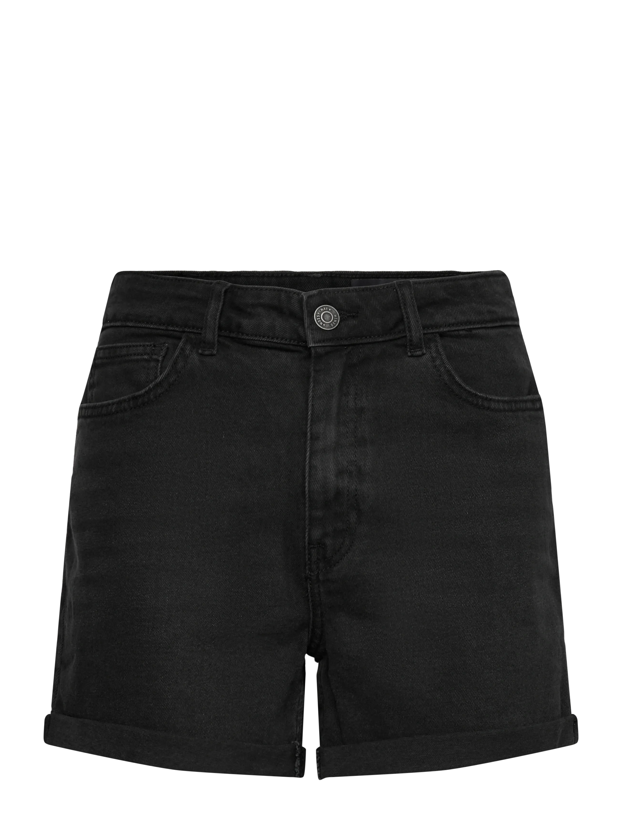 NOISY MAY NMMONI HW DNM SHORTS AZ360BL NOOS - Korte broeken - BLACK DENIM / black