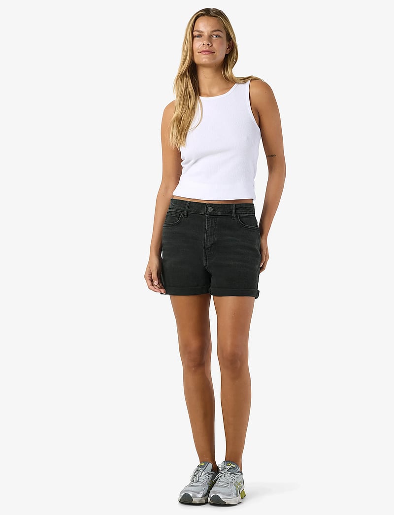 NOISY MAY - NMMONI HW DNM SHORTS AZ360BL NOOS - džinsiniai šortai - black denim - 3