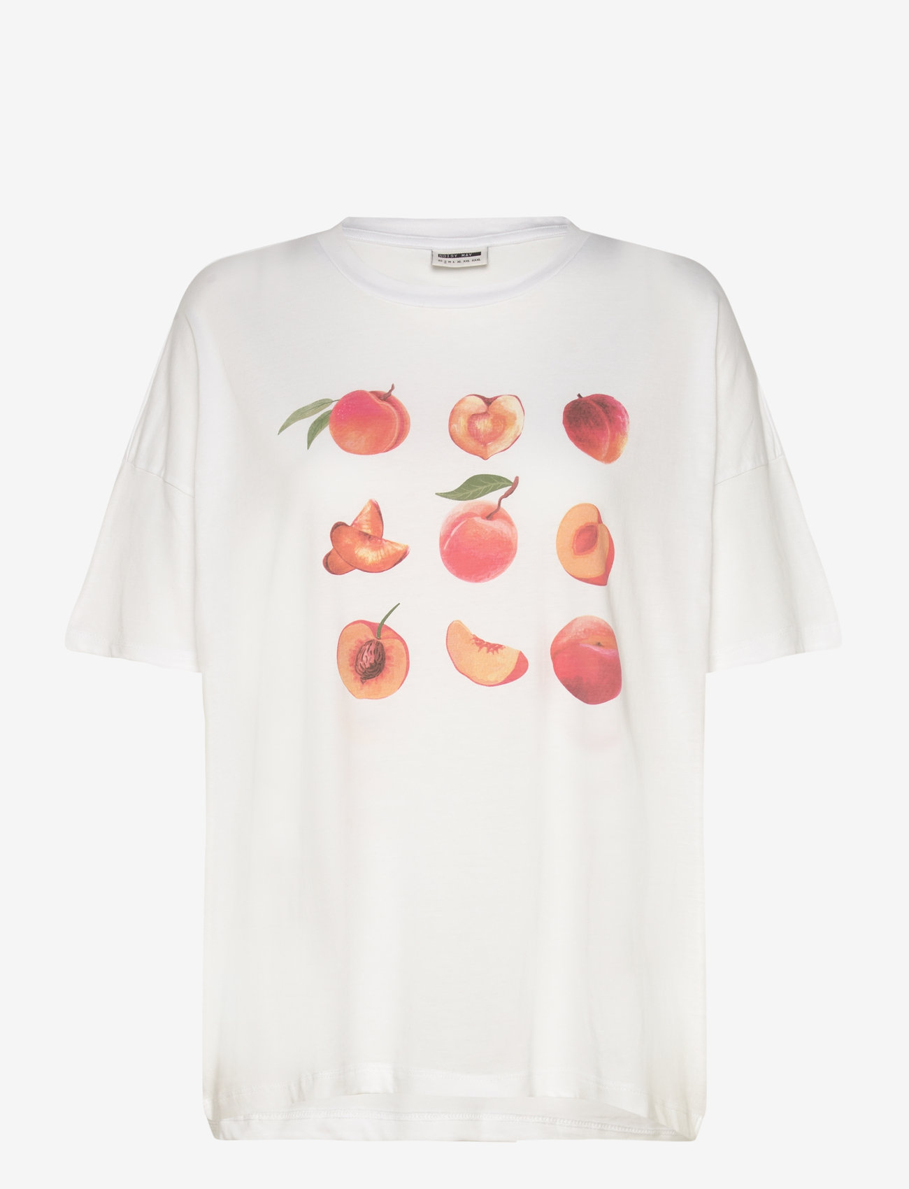 NOISY MAY - NMIDA S/S PIZZA T-SHIRT FWD LAB - t-shirts - bright white - 0