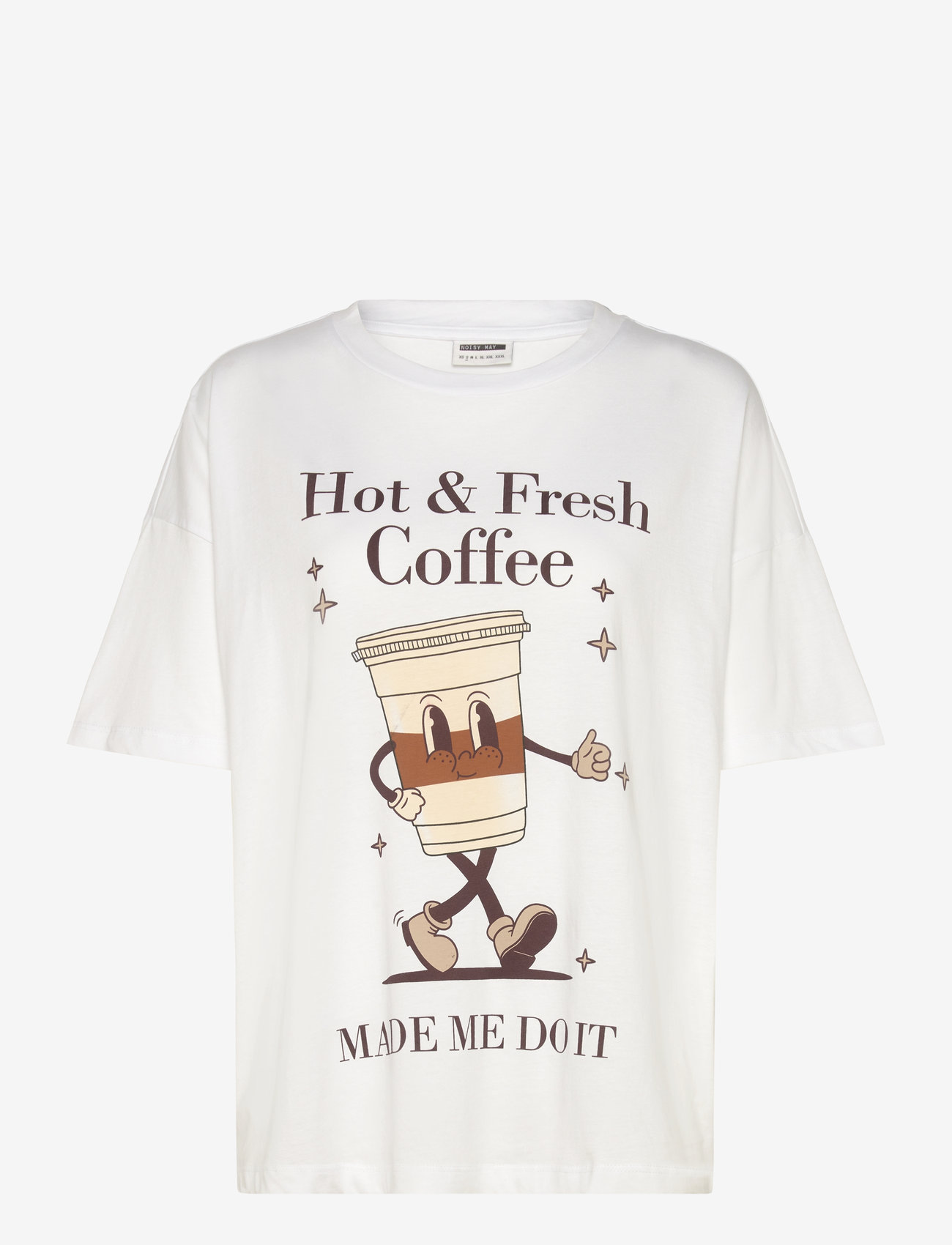 NOISY MAY - NMIDA S/S PIZZA T-SHIRT FWD LAB - t-shirts - bright white - 0