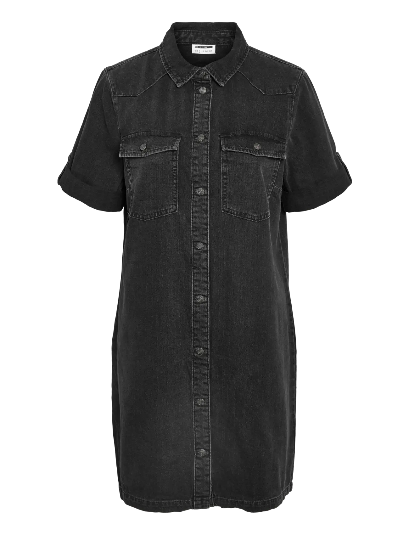 NOISY MAY Nmnew Signe S/S Denim Kleid Vi001Bl Noos Schwarz - XS - Damen