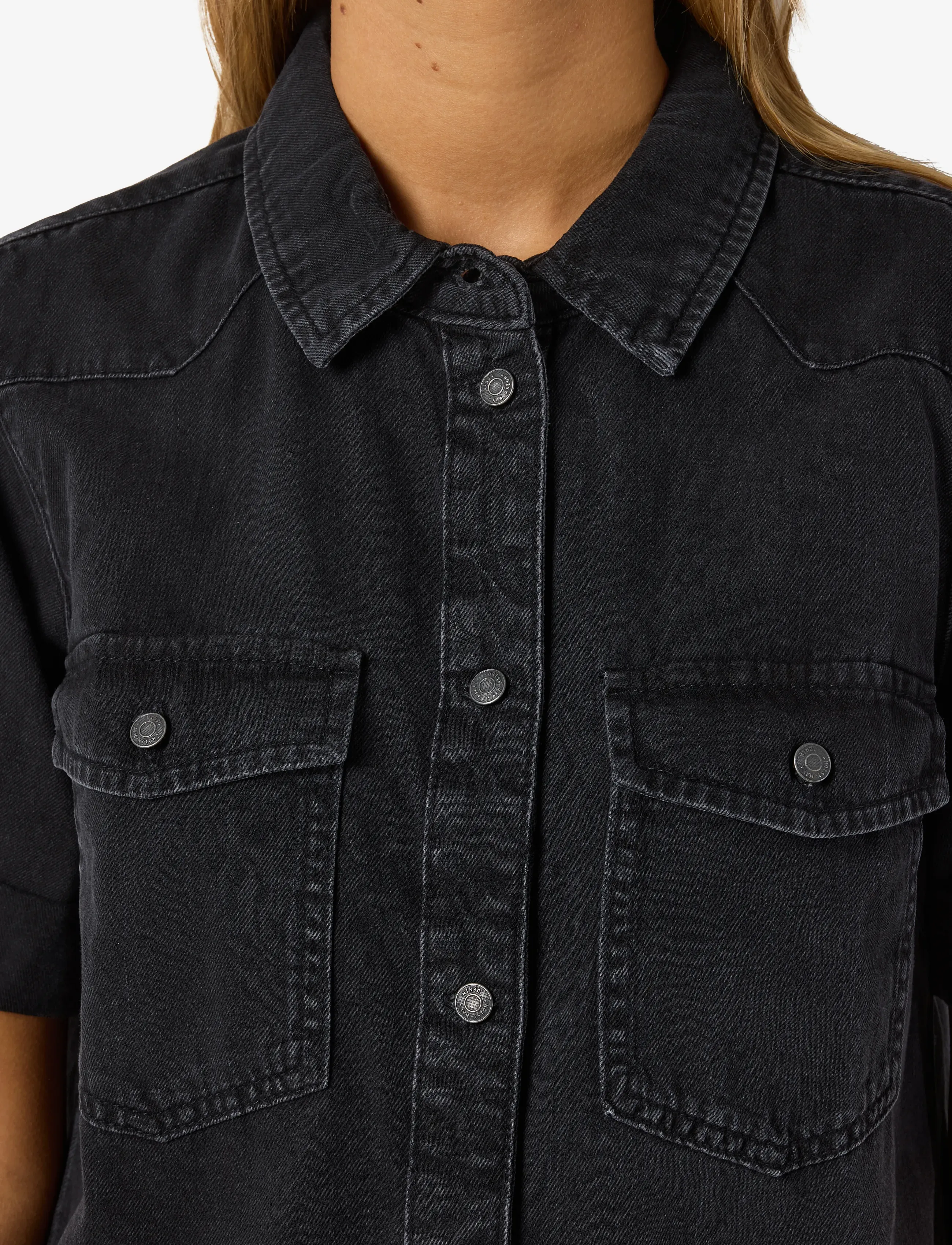 NOISY MAY - NMNEW SIGNE S/S DENIM DRESS VI001BL NOOS - jeanskleider - black - 4
