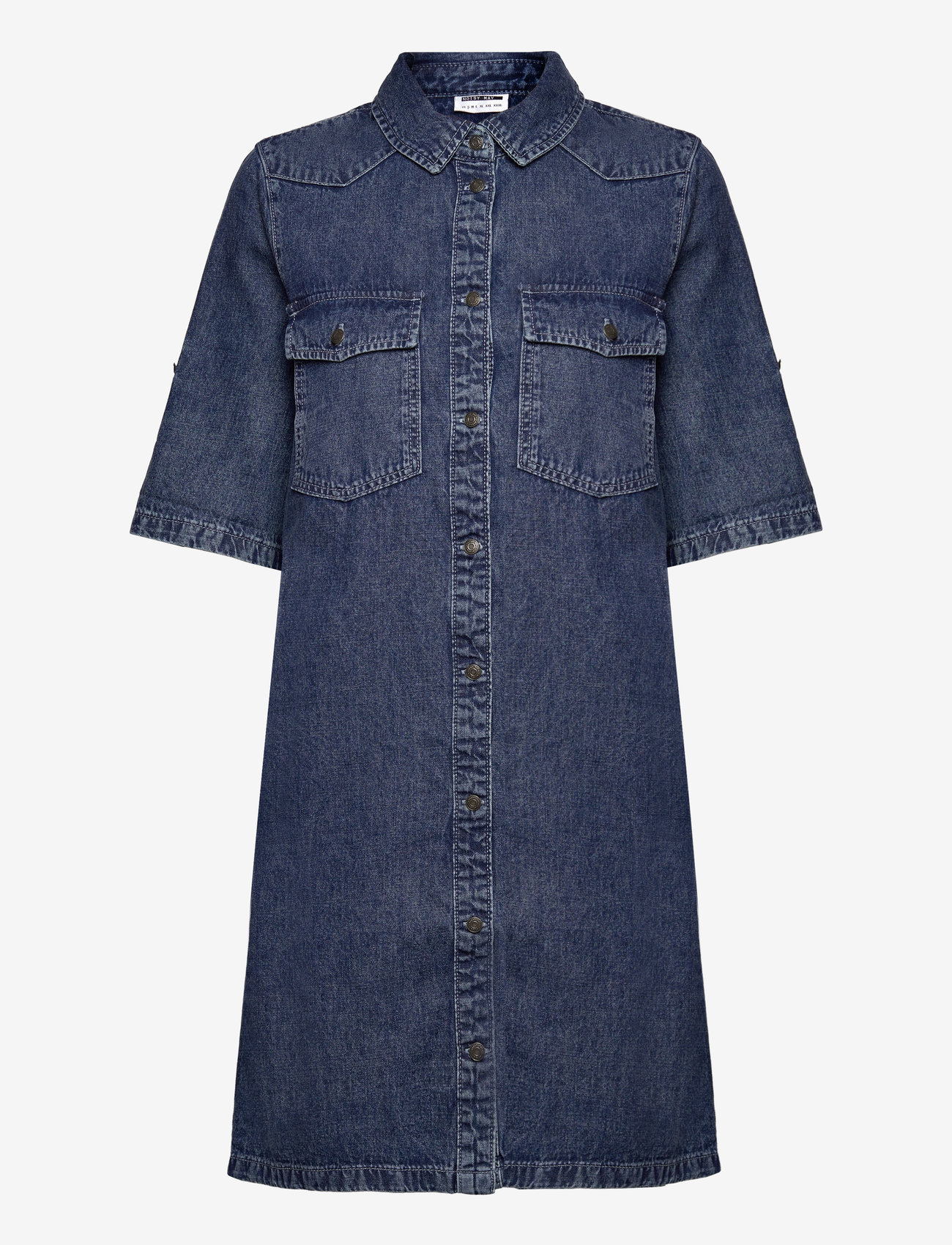 NOISY MAY - NMNEW SIGNE S/S DENIM DRESS VI002MB NOOS - skjortklänningar - medium blue denim - 1