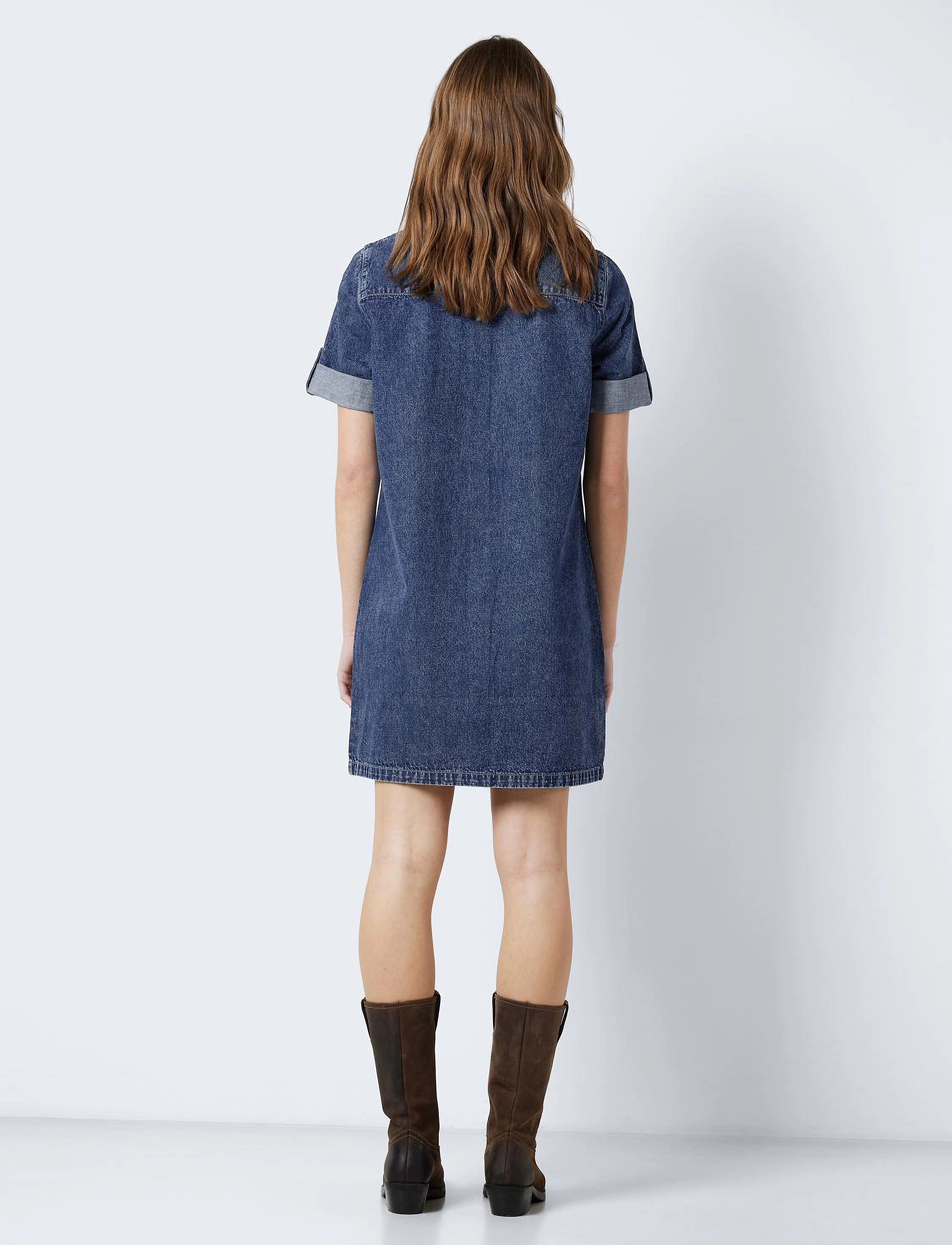 NOISY MAY - NMNEW SIGNE S/S DENIM DRESS VI002MB NOOS - hemdkleider - medium blue denim - 5