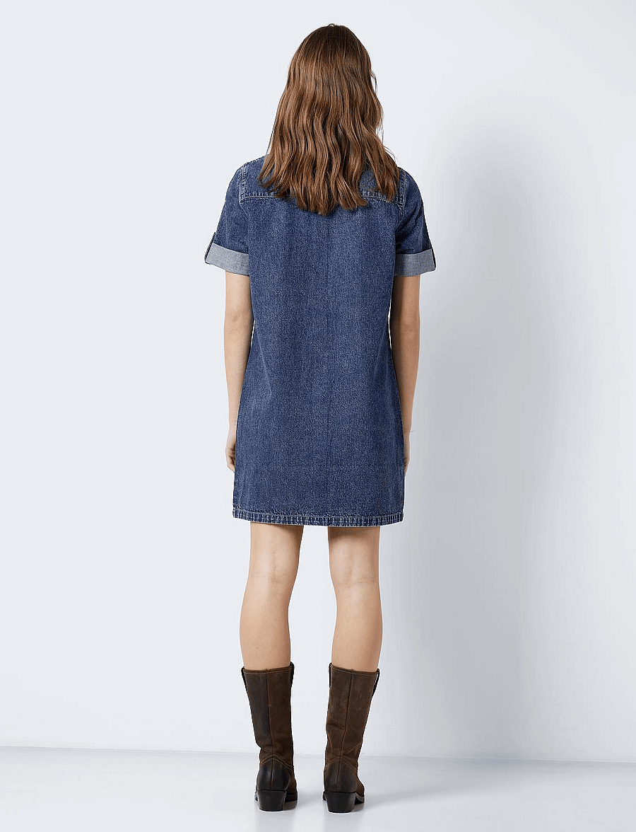 NOISY MAY - NMNEW SIGNE S/S DENIM DRESS VI002MB NOOS - hemdkleider - medium blue denim - 5