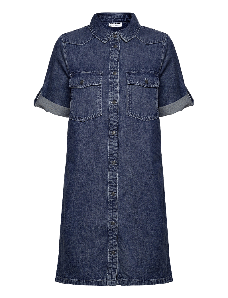 NOISY MAY - NMNEW SIGNE S/S DENIM DRESS VI002MB NOOS - skjortekjoler - medium blue denim - 3