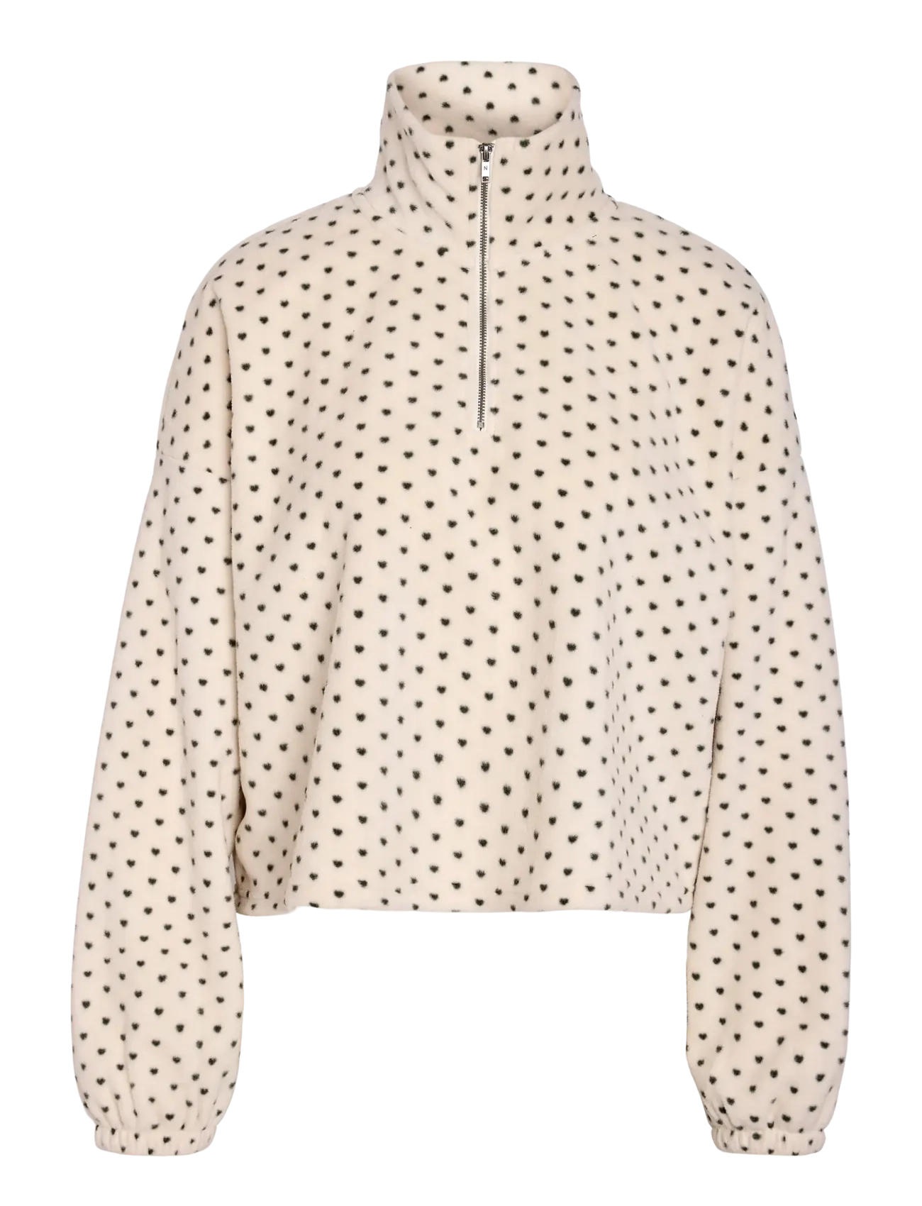 NOISY MAY NMFLECI L/S ZIPPER BLOUSE AOP - Tøj - BIRCH / cream