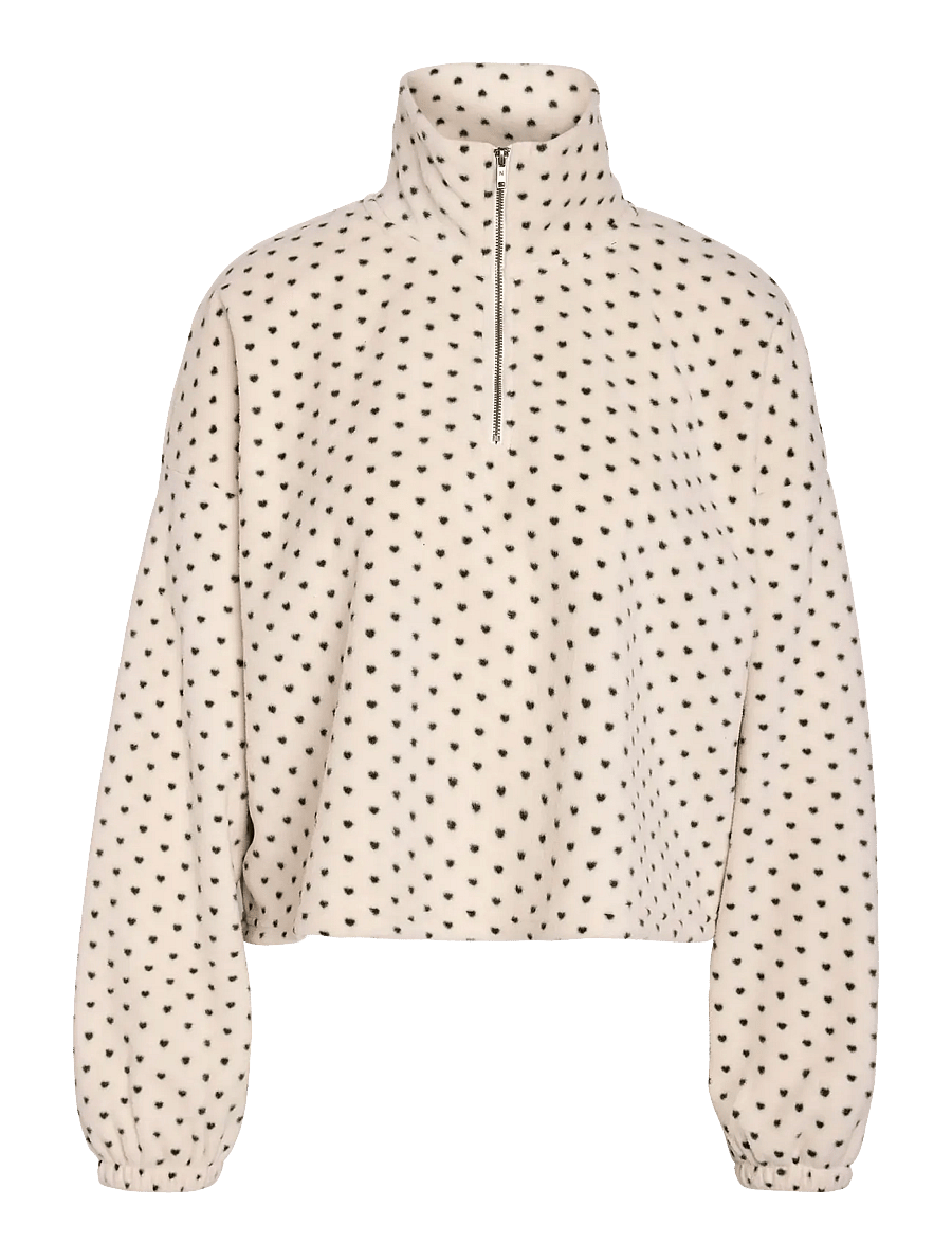 NOISY MAY - NMFLECI L/S ZIPPER BLOUSE AOP - fleece og mellemlag - birch - 1