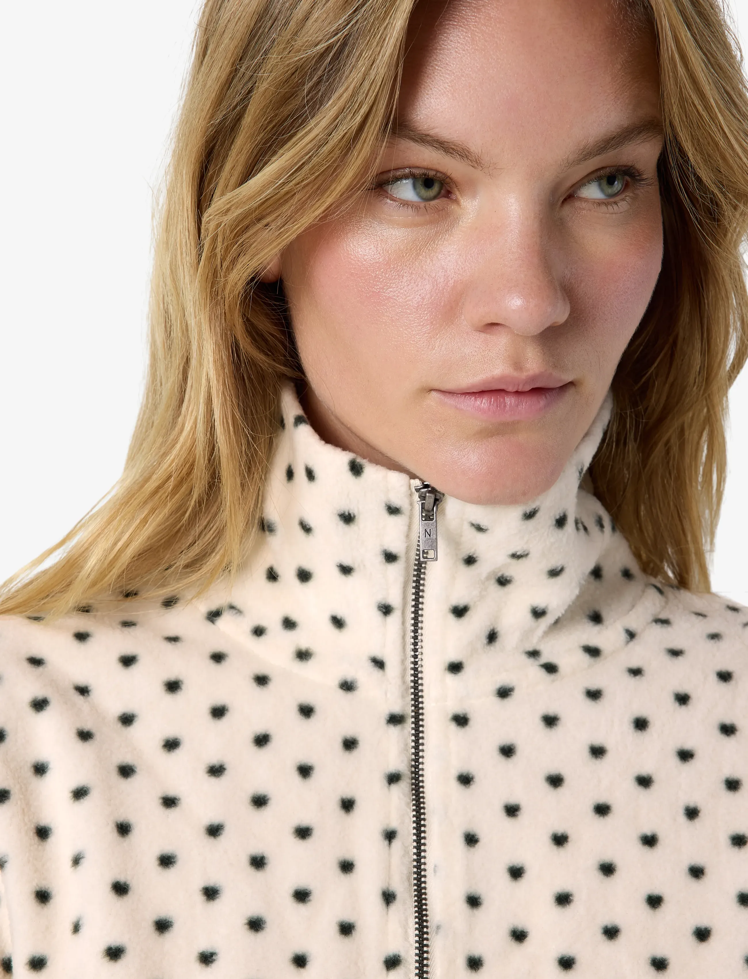 NOISY MAY - NMFLECI L/S ZIPPER BLOUSE AOP - fleece og mellemlag - birch - 4