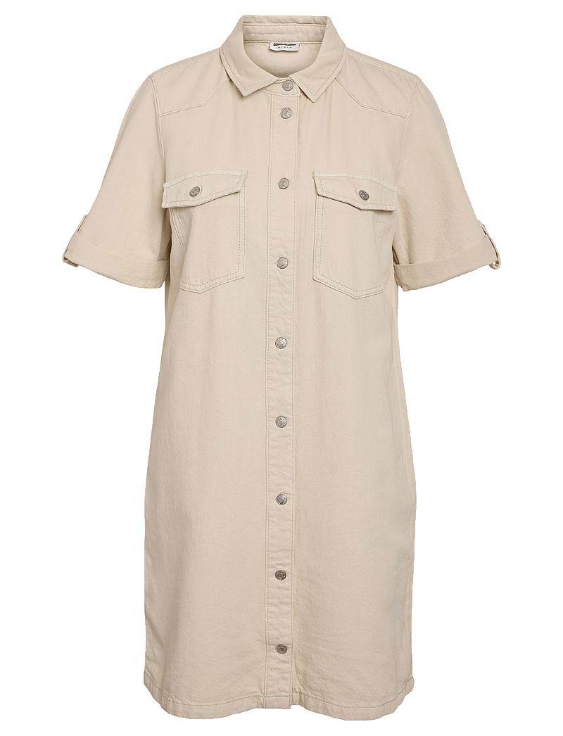 NOISY MAY - NMNEW SIGNE S/S DENIM DRESS CLR NOOS - sukienki koszulowe - birch - 0