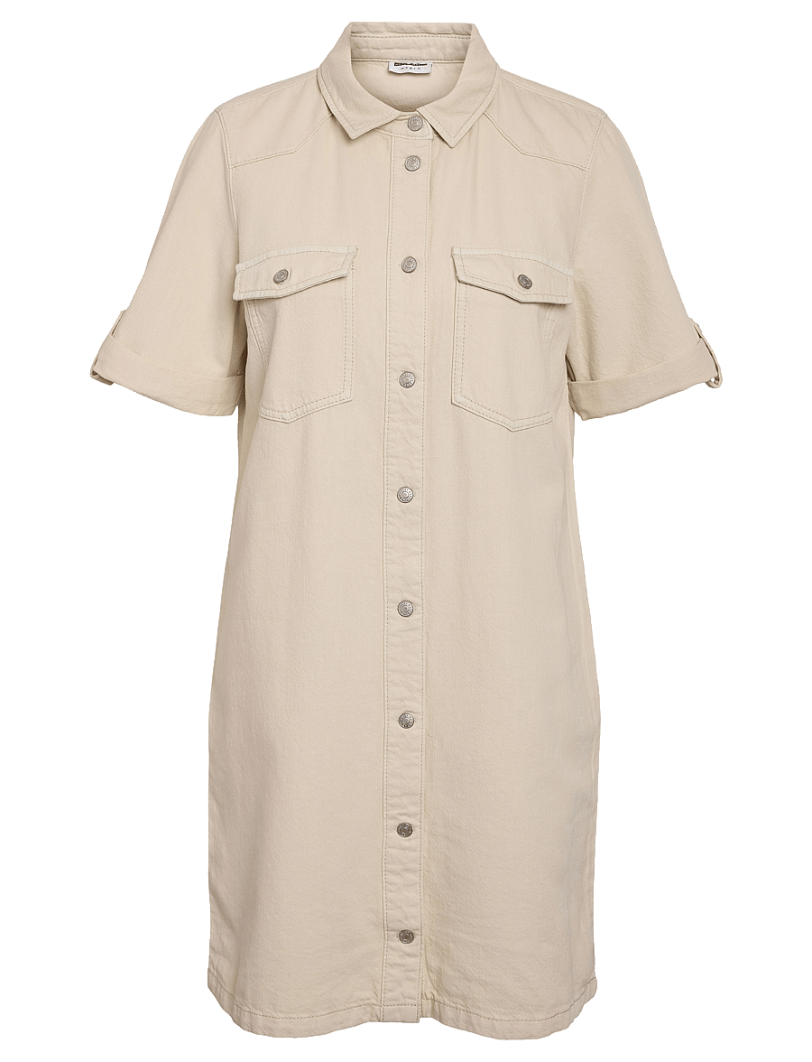 NOISY MAY - NMNEW SIGNE S/S DENIM DRESS CLR NOOS - hemdkleider - birch - 0