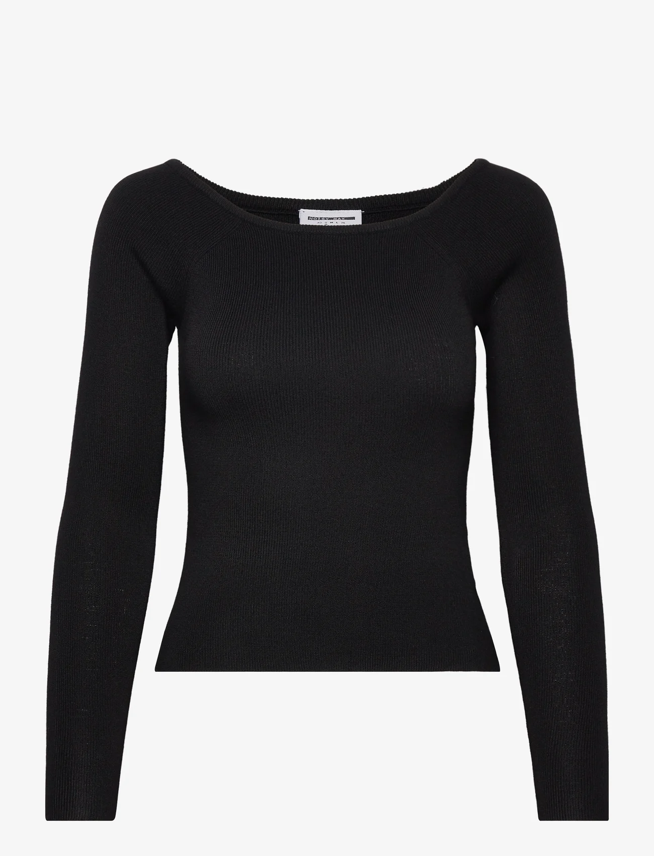 NOISY MAY - NMJAZ LS OFFSHOULDER KNIT TOP FWD LAB 2 - truien - black - 0