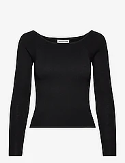 NOISY MAY - NMJAZ LS OFFSHOULDER KNIT TOP FWD LAB 2 - sweaters - black - 0