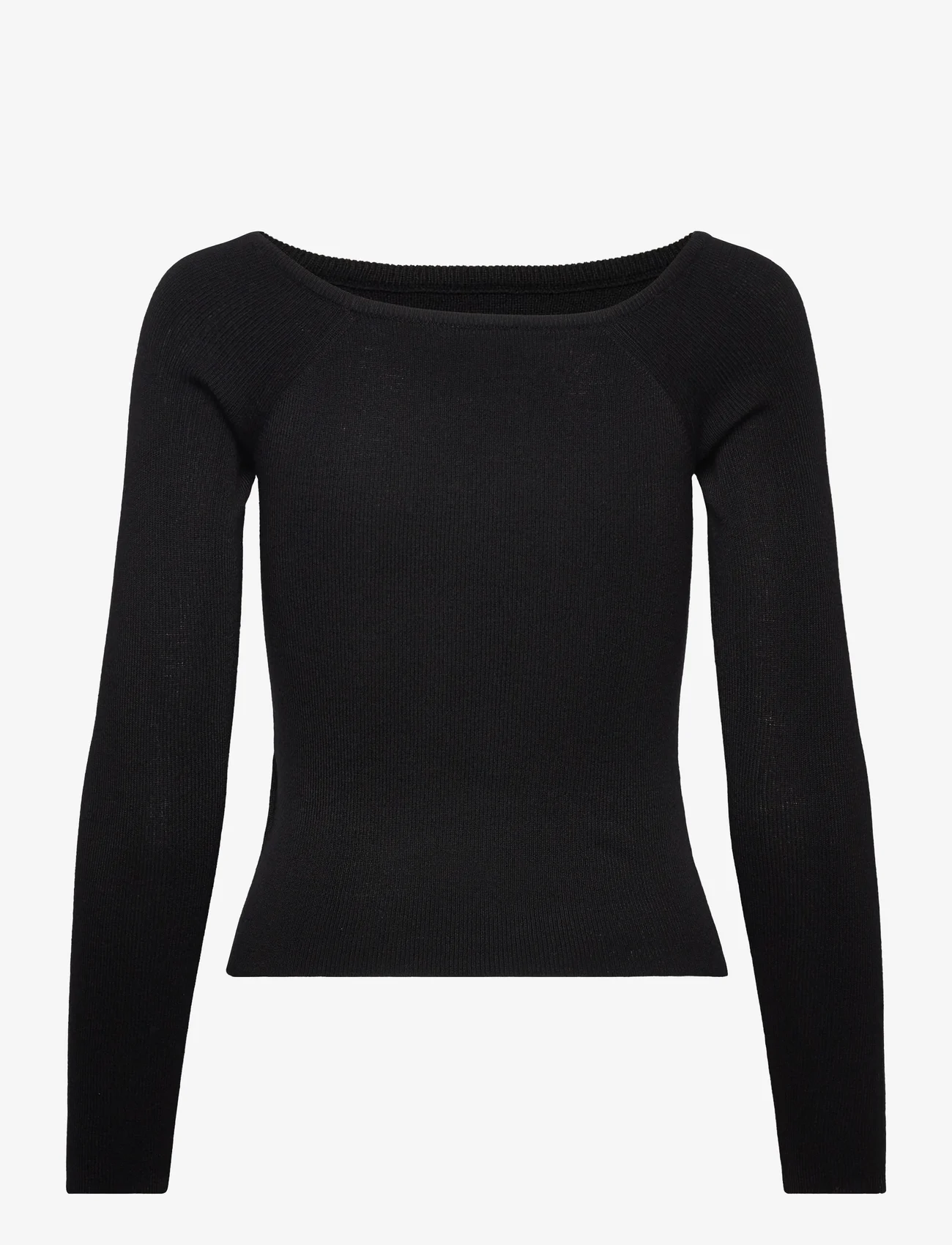 NOISY MAY - NMJAZ LS OFFSHOULDER KNIT TOP FWD LAB 2 - gensere - black - 1