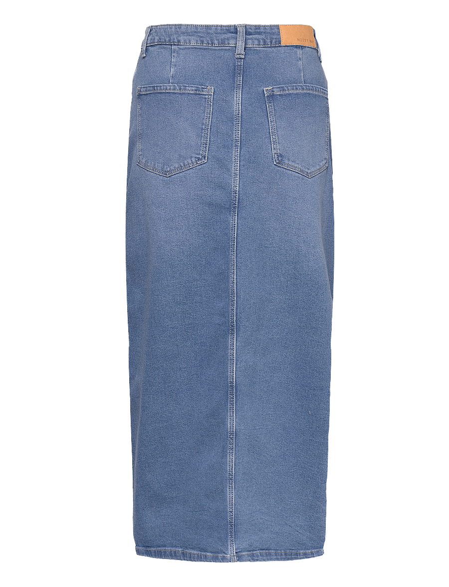 NOISY MAY - NMKATH NW SLIT LONG SKIRT VI477MB NOOS - spódnice do kolan i midi - medium blue denim - 2