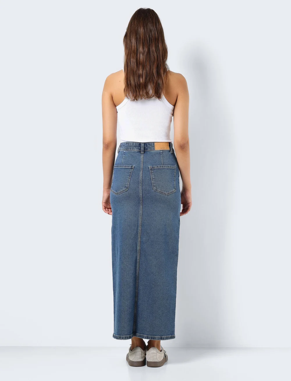 NOISY MAY - NMKATH NW SLIT LONG SKIRT VI477MB NOOS - midi-röcke - medium blue denim - 4