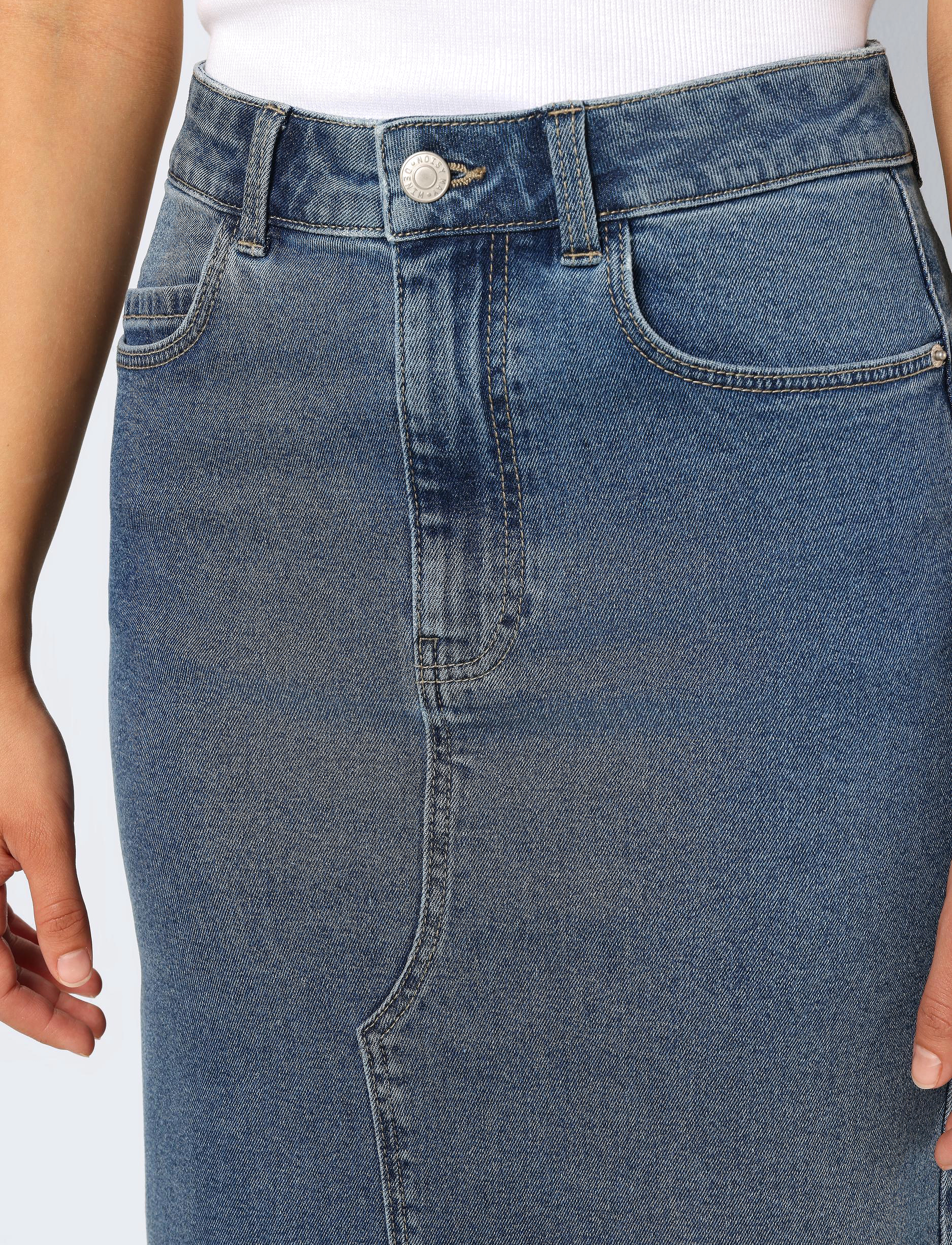 NOISY MAY - NMKATH NW SLIT LONG SKIRT VI477MB NOOS - midi rokken - medium blue denim - 5