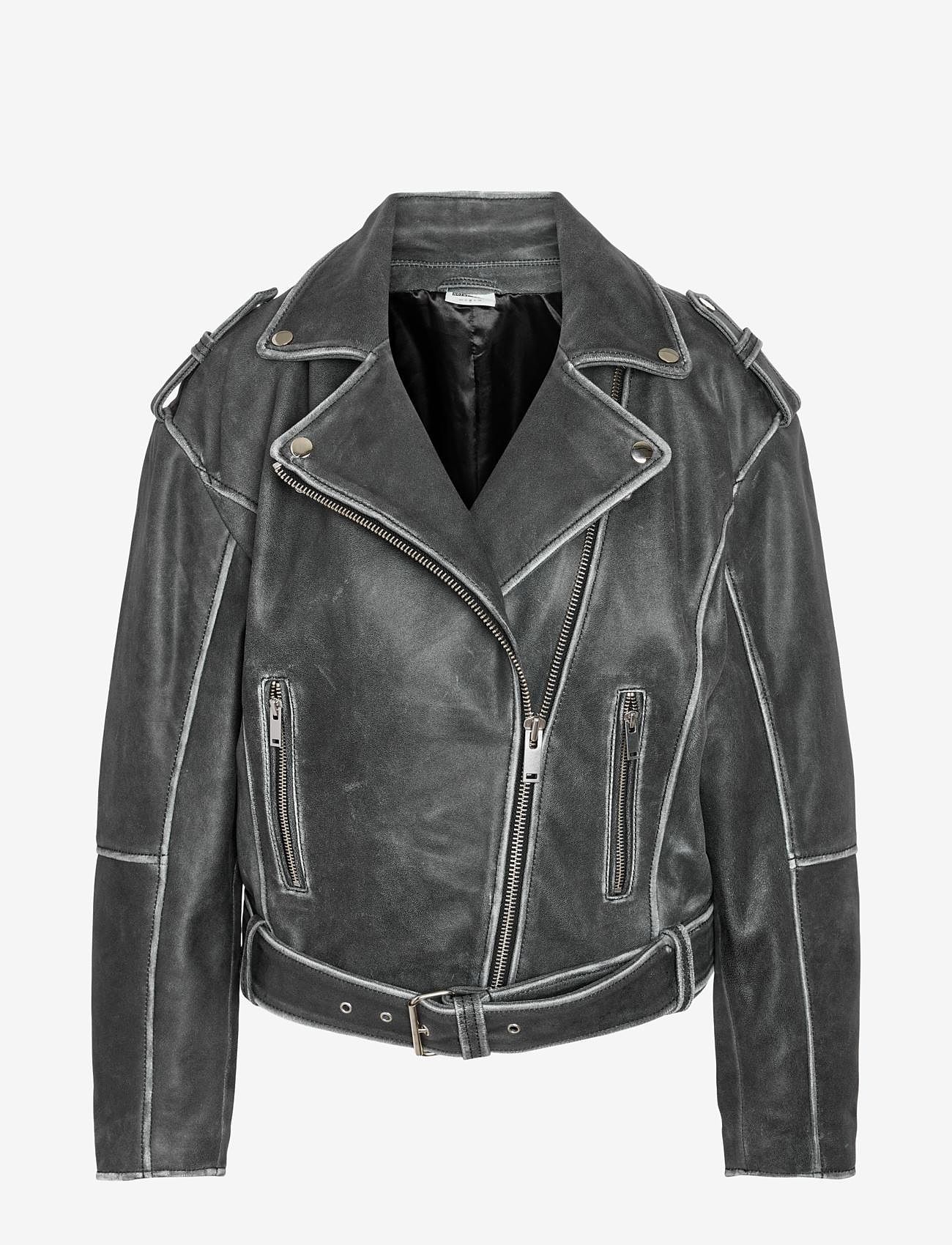 NOISY MAY - NMAIKA L/S LEATHER JACKET - leather jackets - black - 0