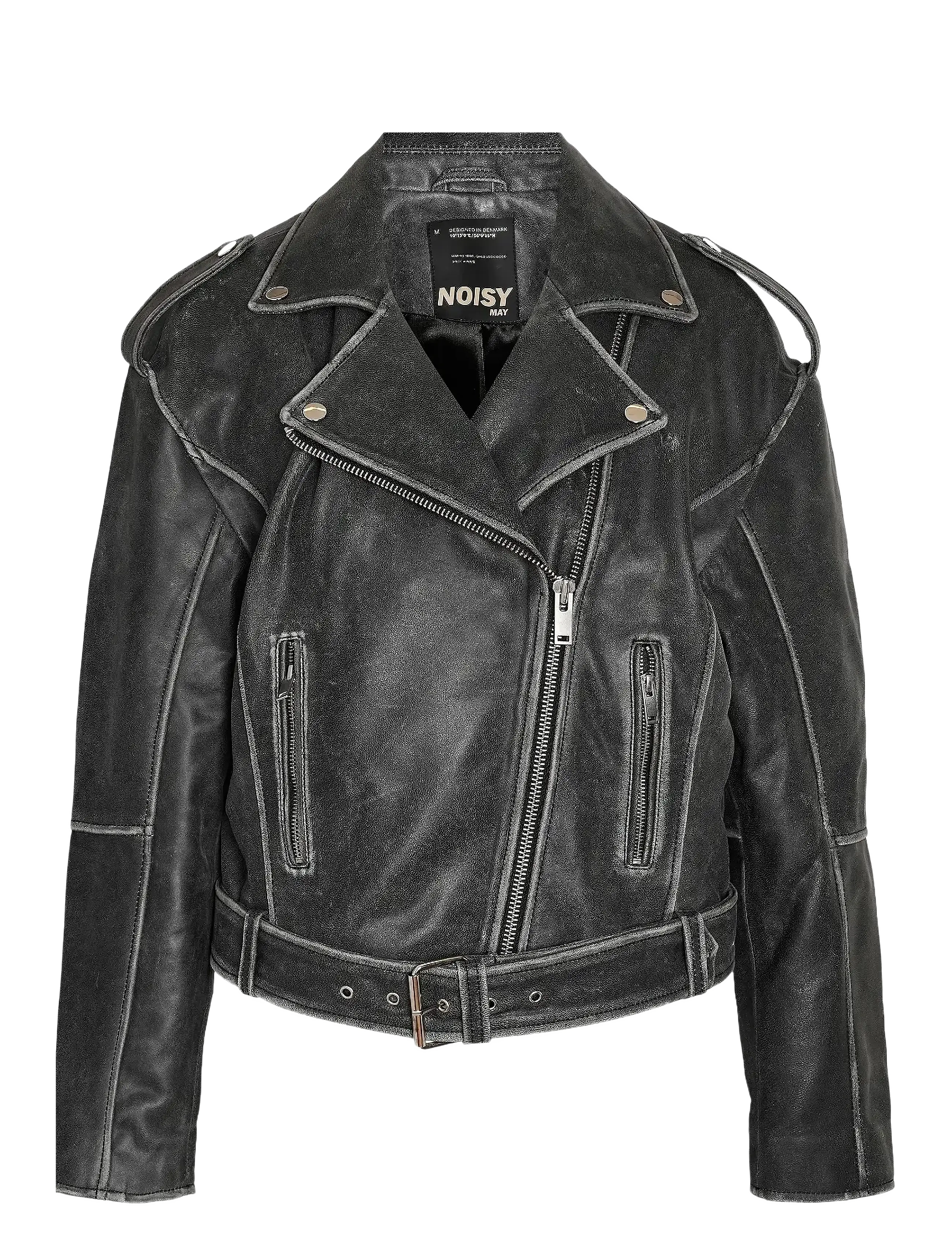 NOISY MAY - NMAIKA L/S LEATHER JACKET - black - 1