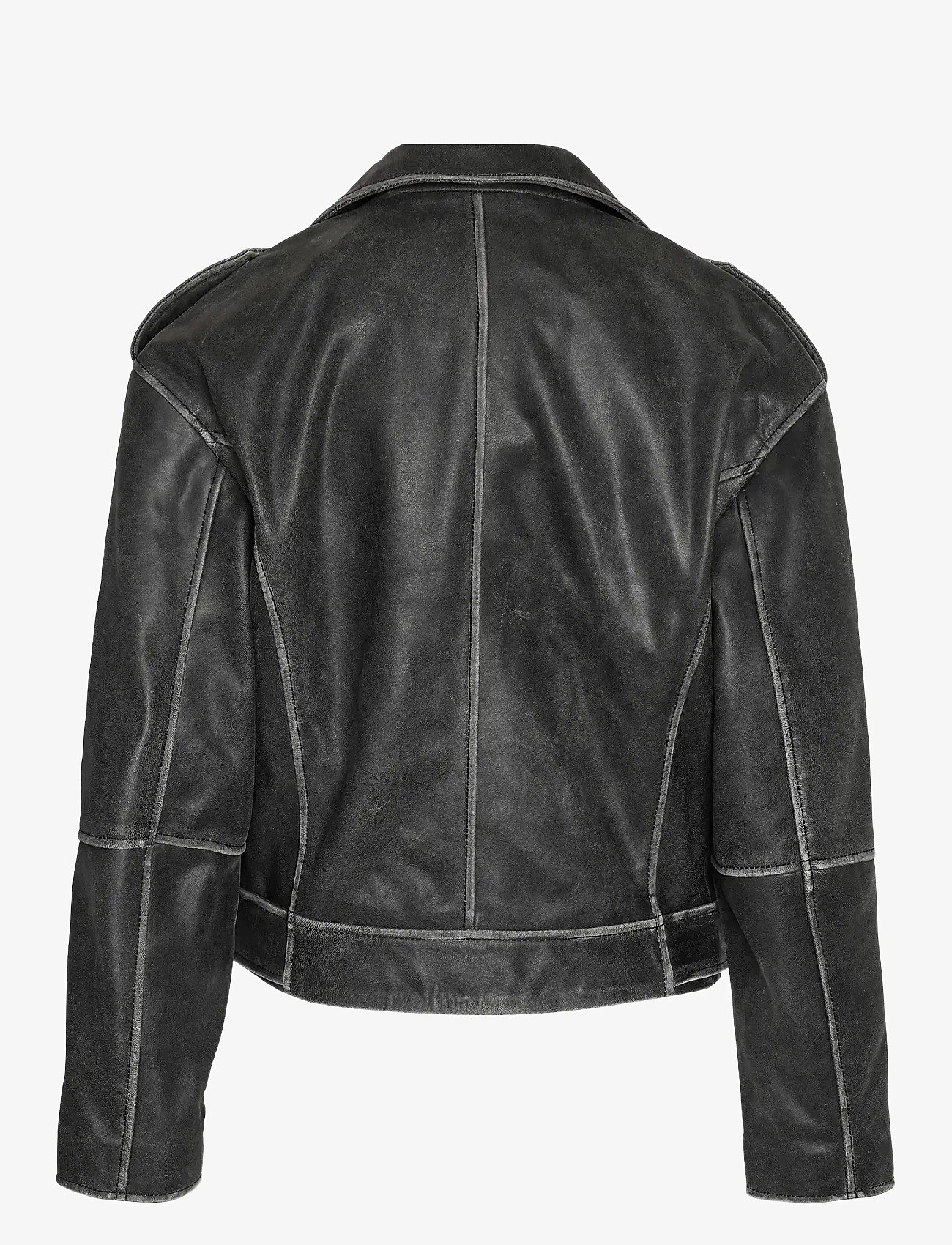 NOISY MAY - NMAIKA L/S LEATHER JACKET - forårsjakker - black - 1