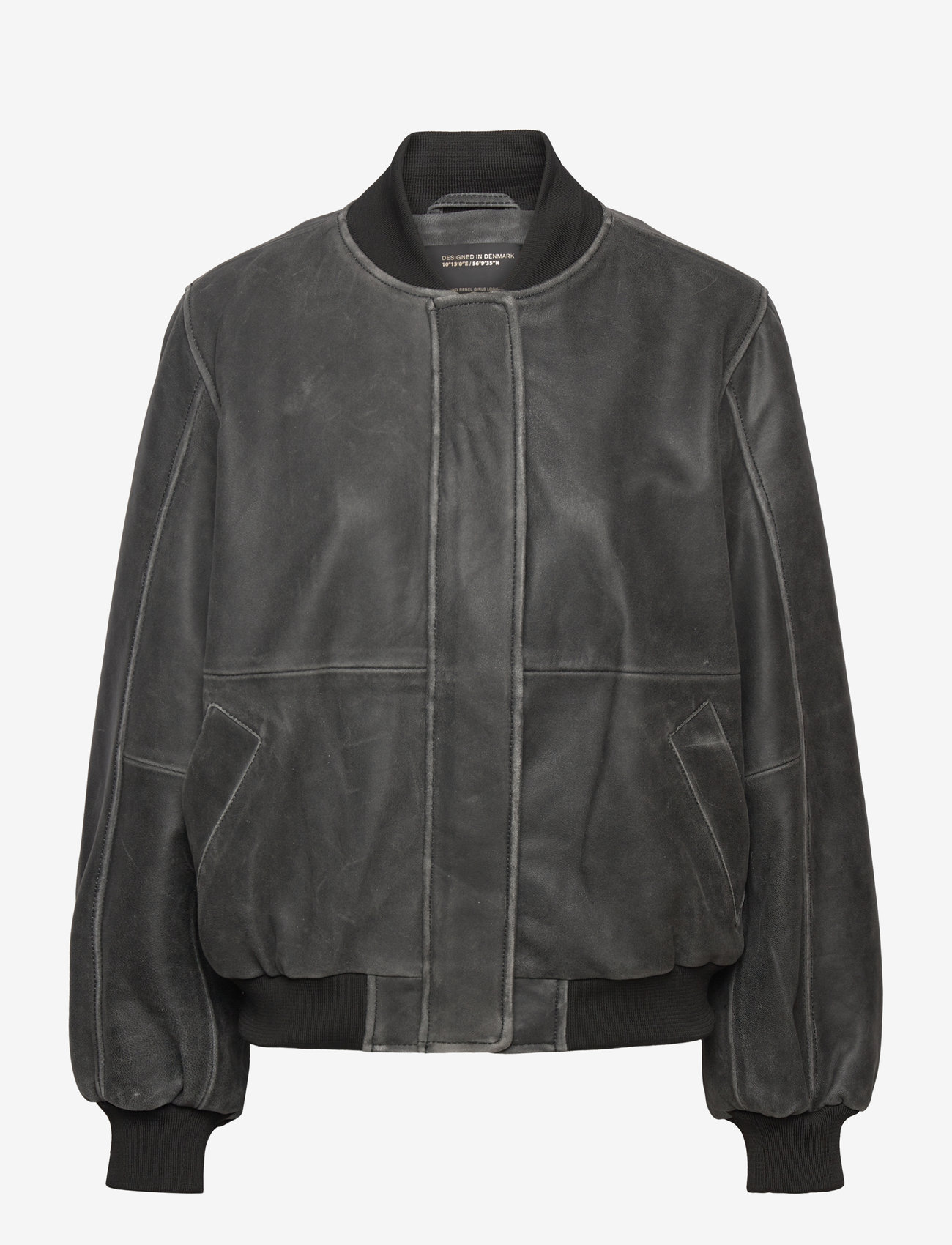 NOISY MAY - NMAIKA L/S LEATHER BOMBER JACKET - frühlingsjacken - black - 1