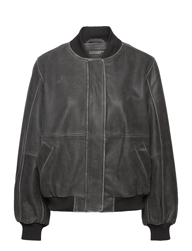 NOISY MAY - NMAIKA L/S LEATHER BOMBER JACKET - frühlingsjacken - black - 1