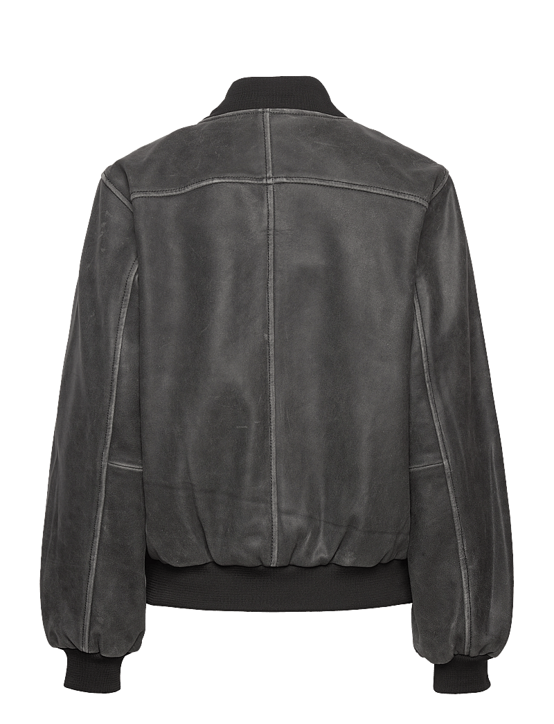 NOISY MAY - NMAIKA L/S LEATHER BOMBER JACKET - frühlingsjacken - black - 2
