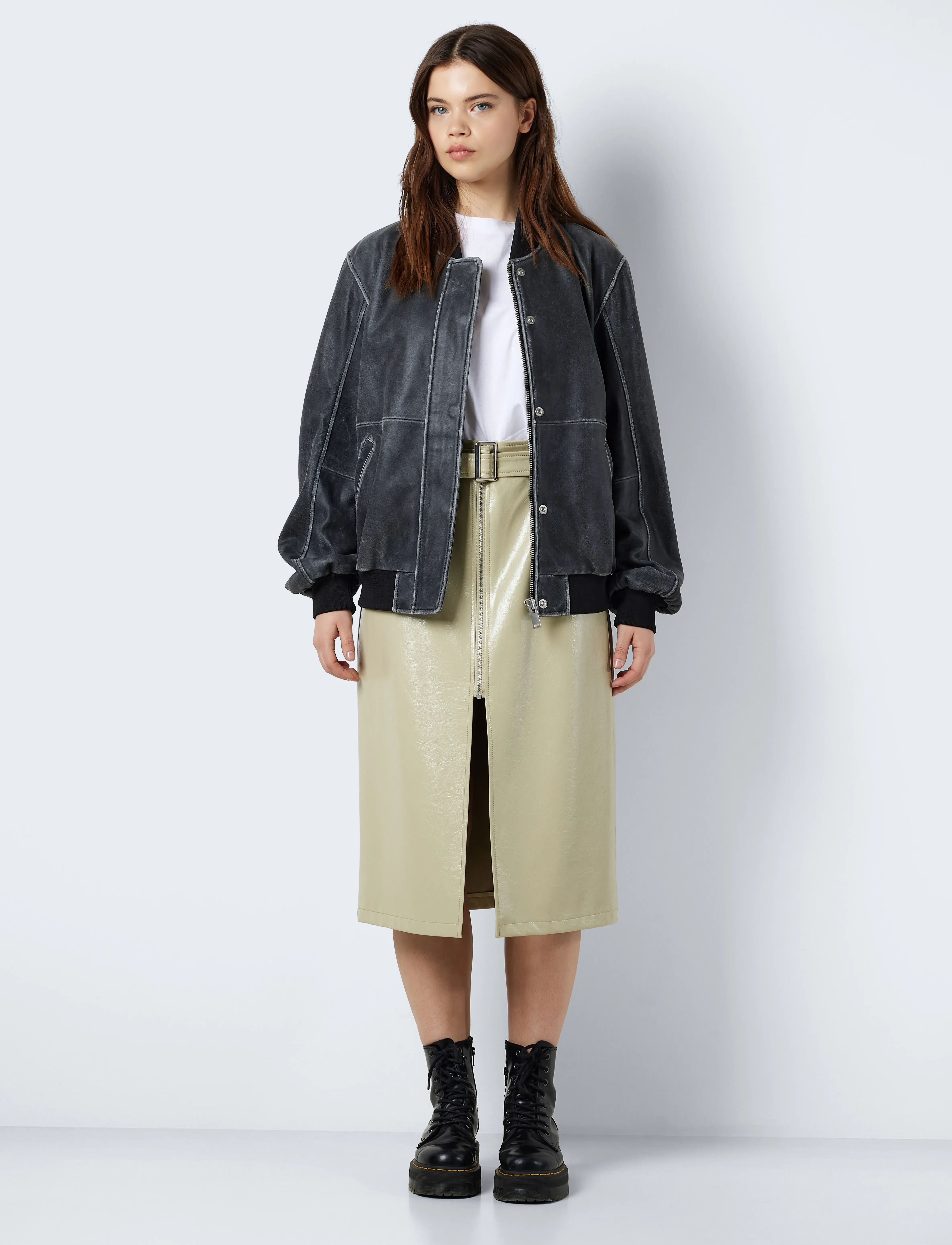 NOISY MAY - NMAIKA L/S LEATHER BOMBER JACKET - black - 3
