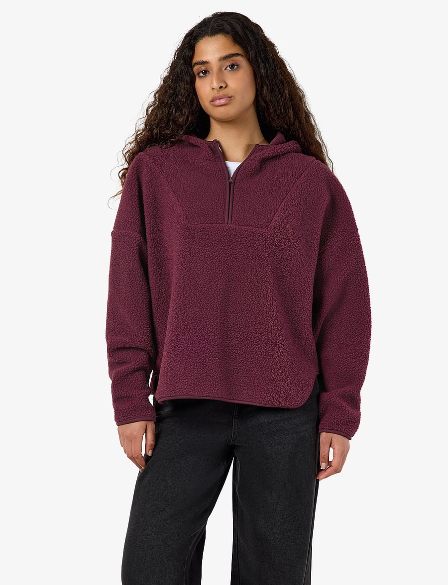 NOISY MAY - NMCOZY L/S HALFWAY ZIP SWEATER JRS NOOS - fleece & midlayer - fig - 0