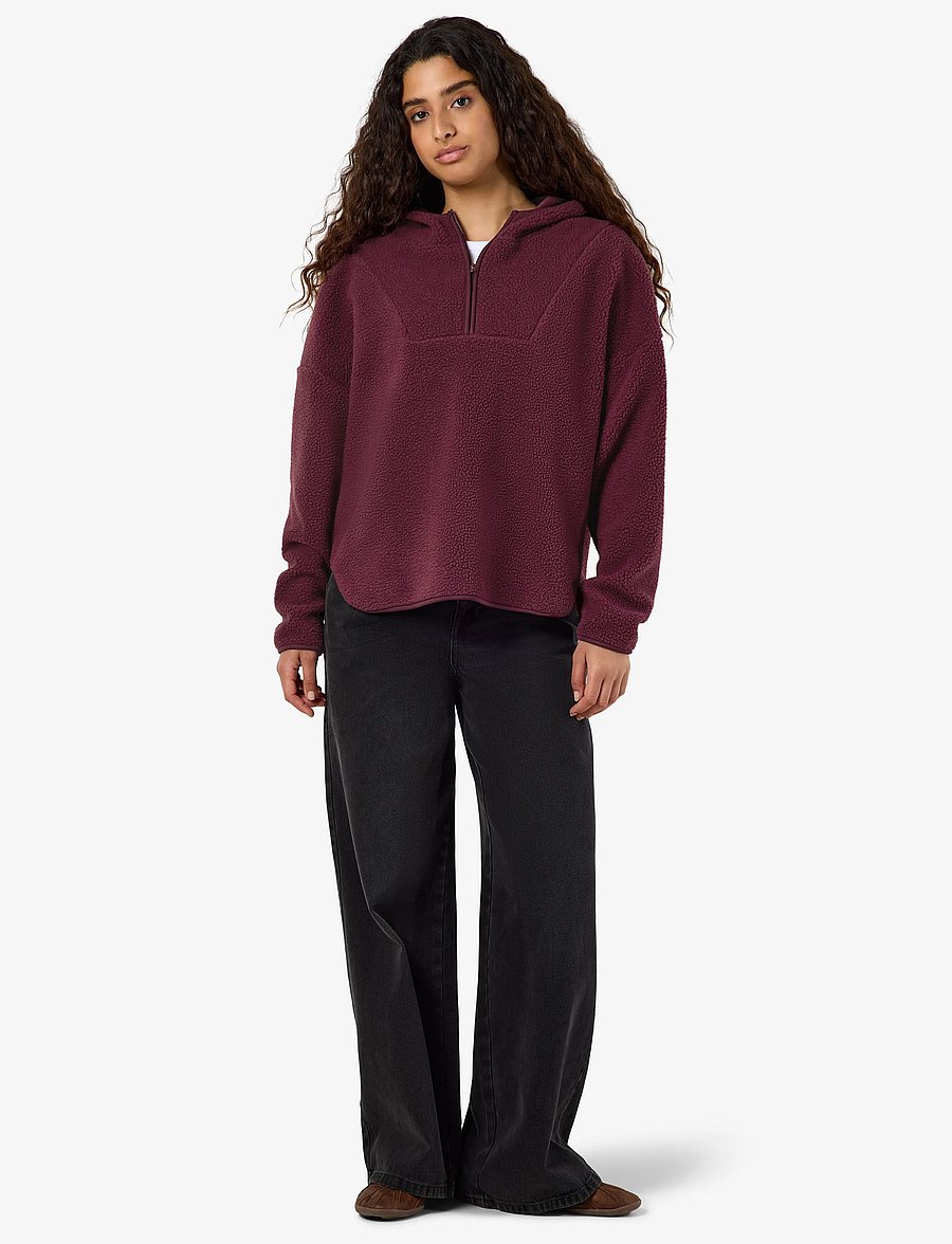 NOISY MAY - NMCOZY L/S HALFWAY ZIP SWEATER JRS NOOS - fleece & midlayer - fig - 4
