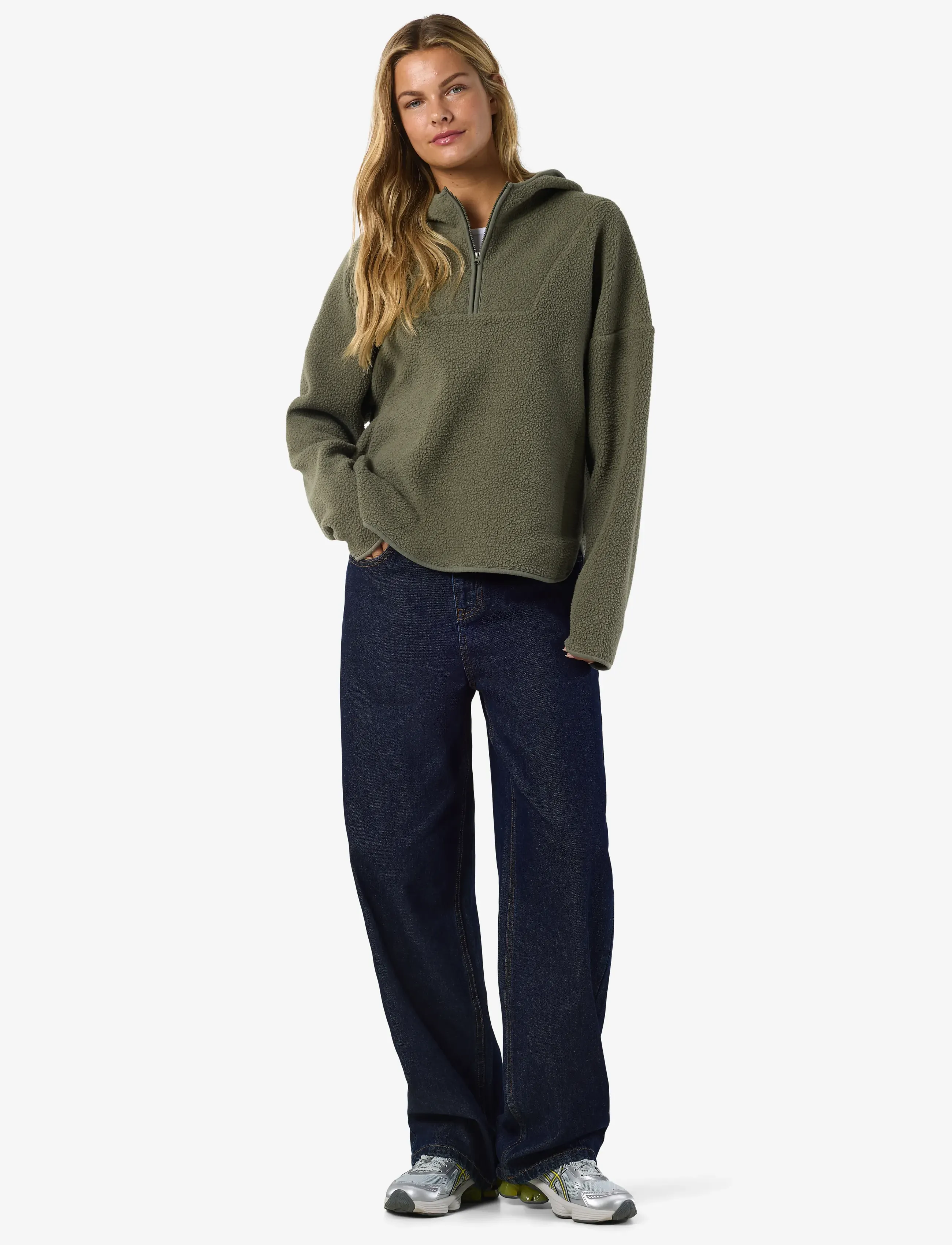 NOISY MAY - NMCOZY L/S HALFWAY ZIP SWEATER JRS NOOS - fleeces & midlayers - kalamata - 4