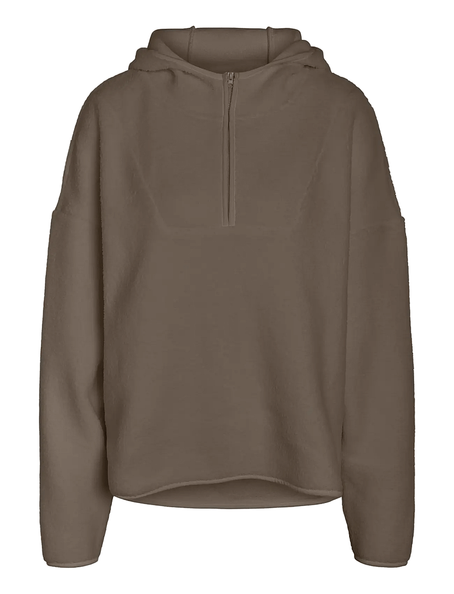 NOISY MAY - NMCOZY L/S HALFWAY ZIP SWEATER JRS NOOS - fleece & midlayer - morel - 0