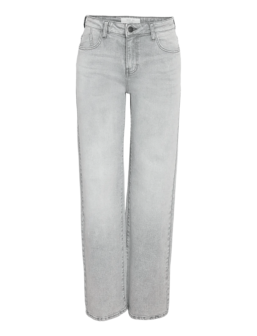 NOISY MAY - NMYOLANDA MW WIDE STR AZ277LG FWD NOOS - hosen mit weitem bein - light grey denim - 1