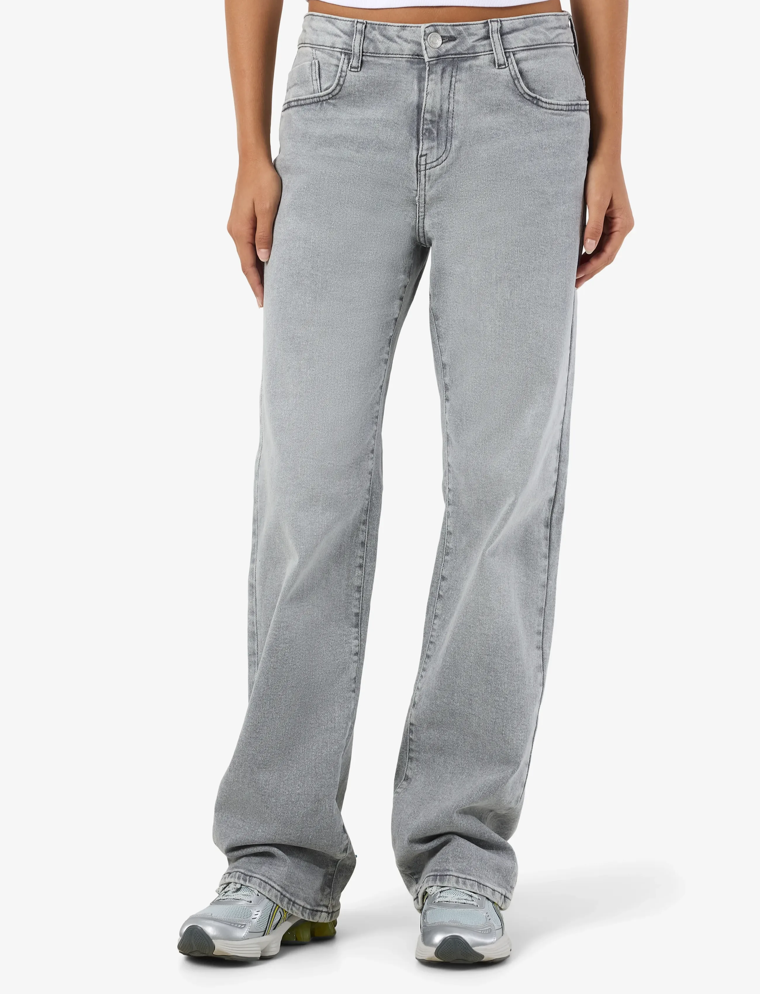 NOISY MAY NMYOLANDA MW WIDE STR AZ277LG FWD NOOS - Transitional Layering - LIGHT GREY DENIM / grey