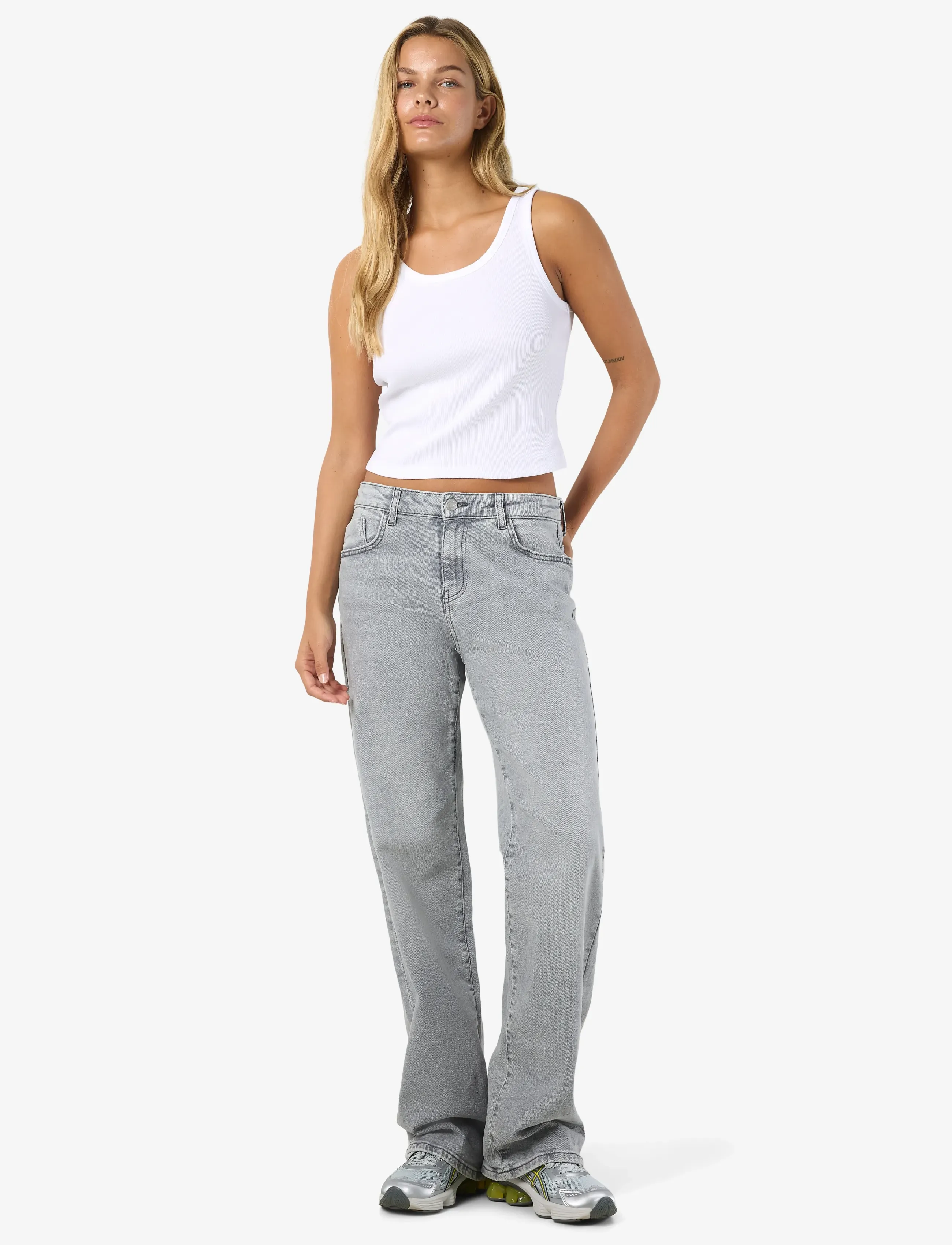 NOISY MAY - NMYOLANDA MW WIDE STR AZ277LG FWD NOOS - vida jeans - light grey denim - 4