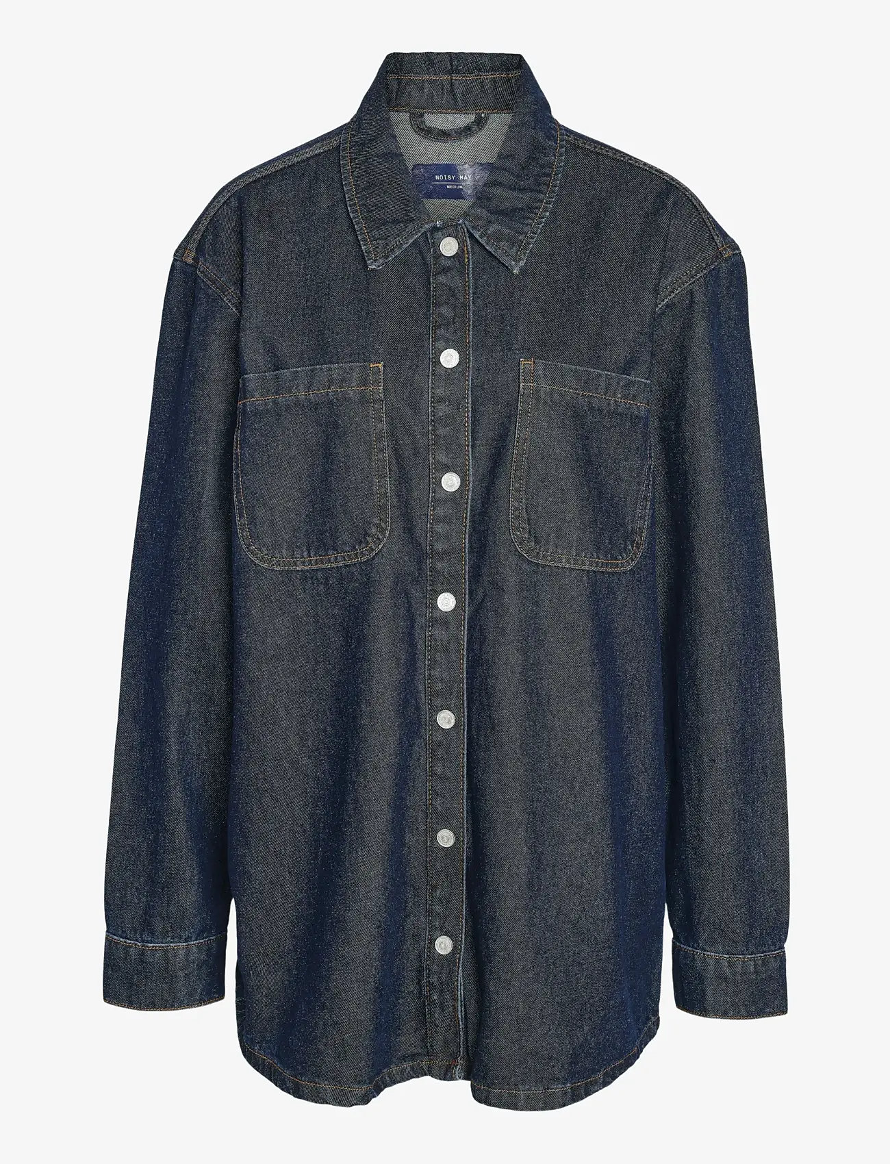 NOISY MAY - NMALVA L/S DENIM SHACKET AZ386DB NOOS - denim shirts - dark blue denim - 1