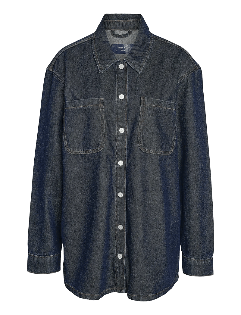 NOISY MAY - NMALVA L/S DENIM SHACKET AZ386DB NOOS - denimskjorter - dark blue denim - 1