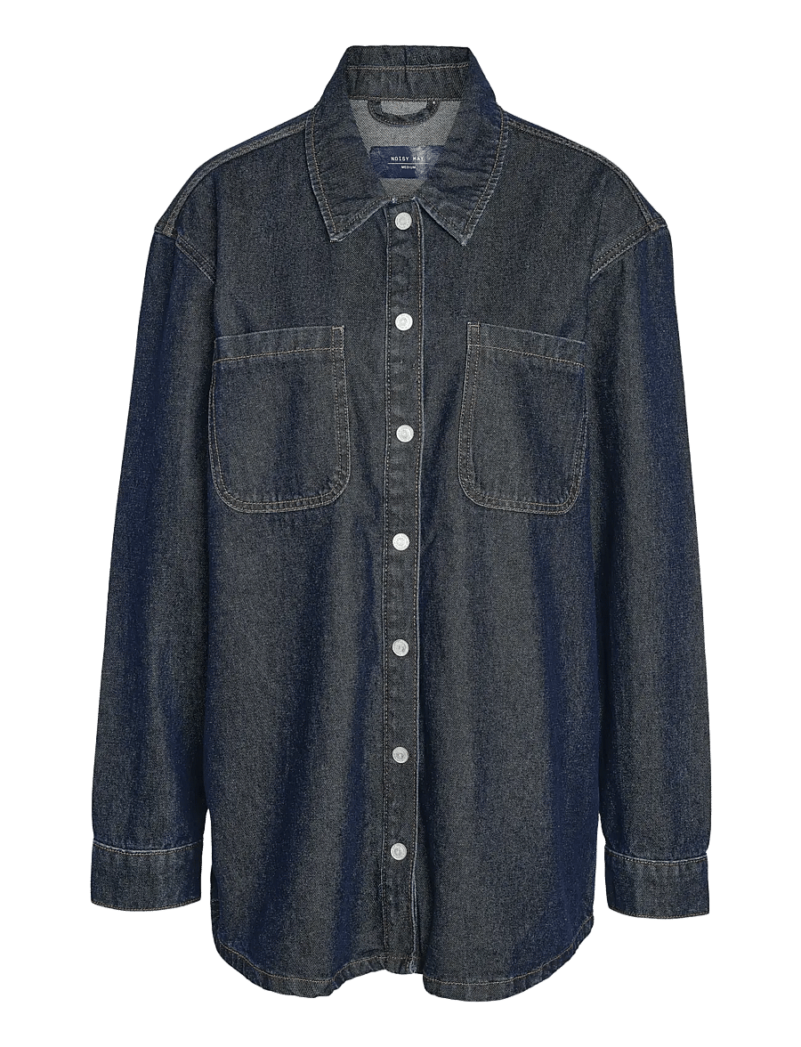 NOISY MAY - NMALVA L/S DENIM SHACKET AZ386DB NOOS - chemises en jeans - dark blue denim - 1