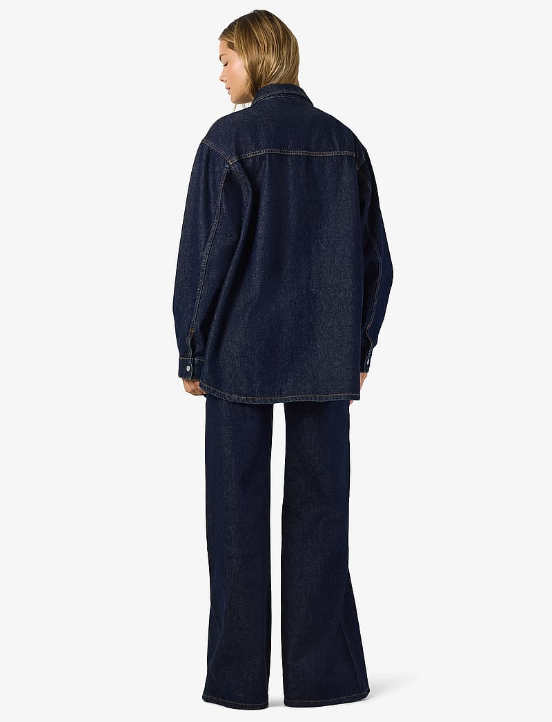 NOISY MAY - NMALVA L/S DENIM SHACKET AZ386DB NOOS - denimskjorter - dark blue denim - 3