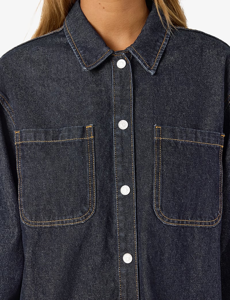 NOISY MAY - NMALVA L/S DENIM SHACKET AZ386DB NOOS - denimskjorter - dark blue denim - 5