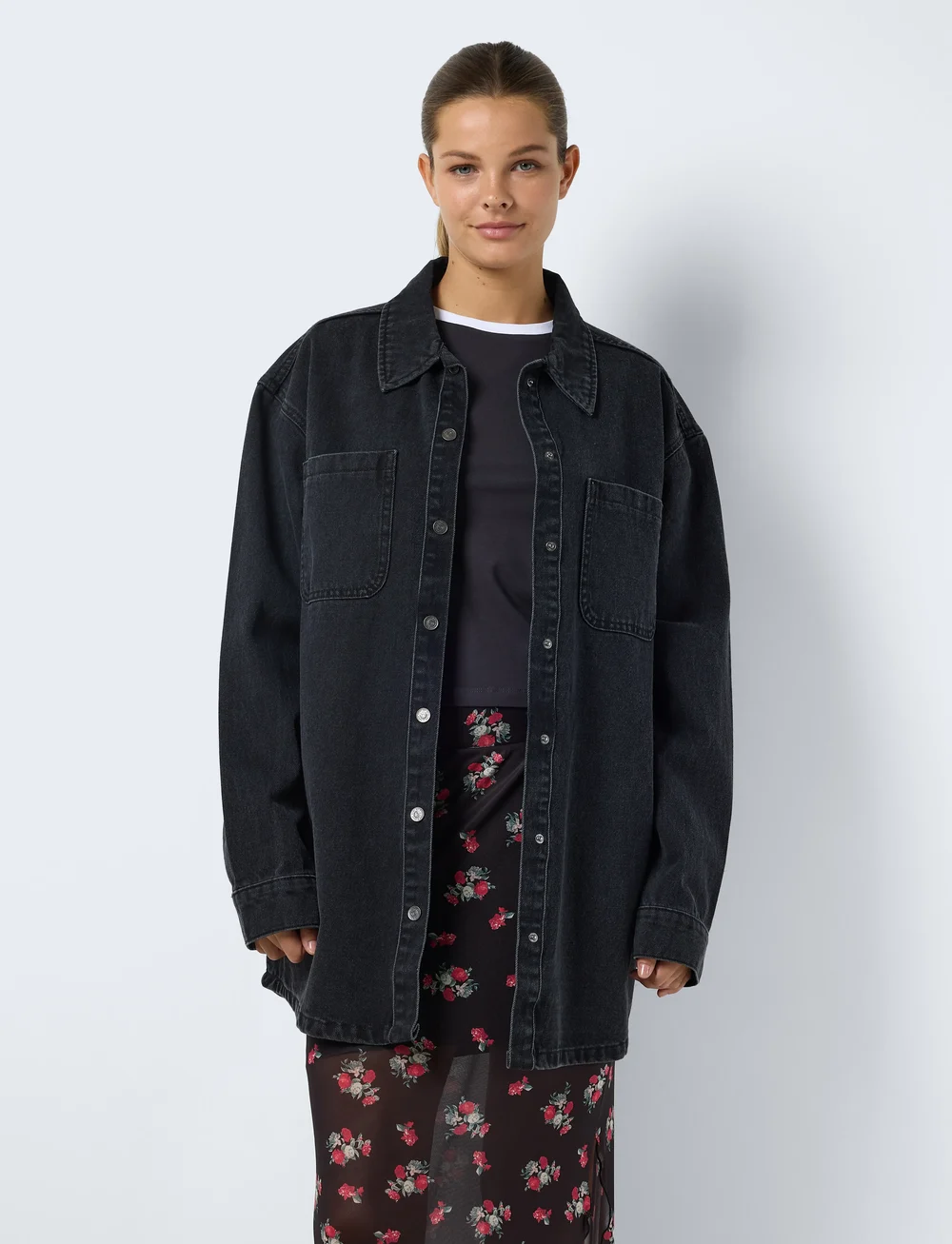 NOISY MAY - NMALVA L/S DNM SHACKET AZ387BL NOOS - overshirts - black denim - 0