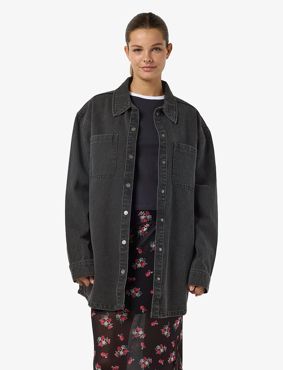 NOISY MAY - NMALVA L/S DNM SHACKET AZ387BL NOOS - overshirts - black denim - 0