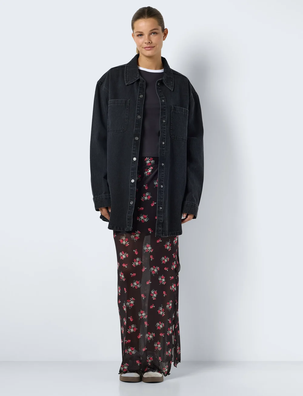 NOISY MAY - NMALVA L/S DNM SHACKET AZ387BL NOOS - overshirts - black denim - 3