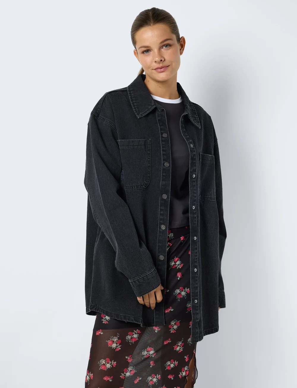 NOISY MAY - NMALVA L/S DNM SHACKET AZ387BL NOOS - overshirts - black denim - 4