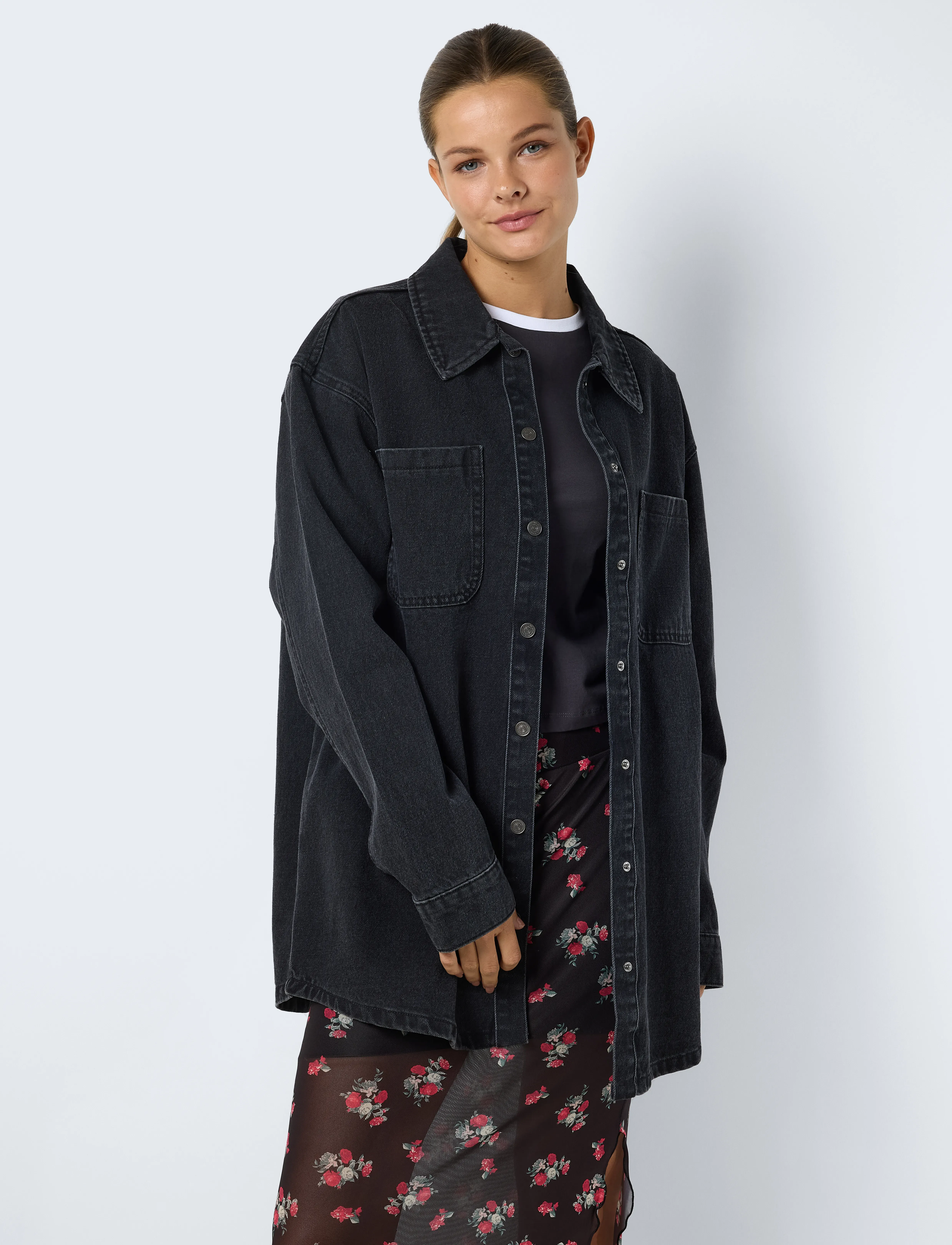 NOISY MAY - NMALVA L/S DNM SHACKET AZ387BL NOOS - overshirts - black denim - 4